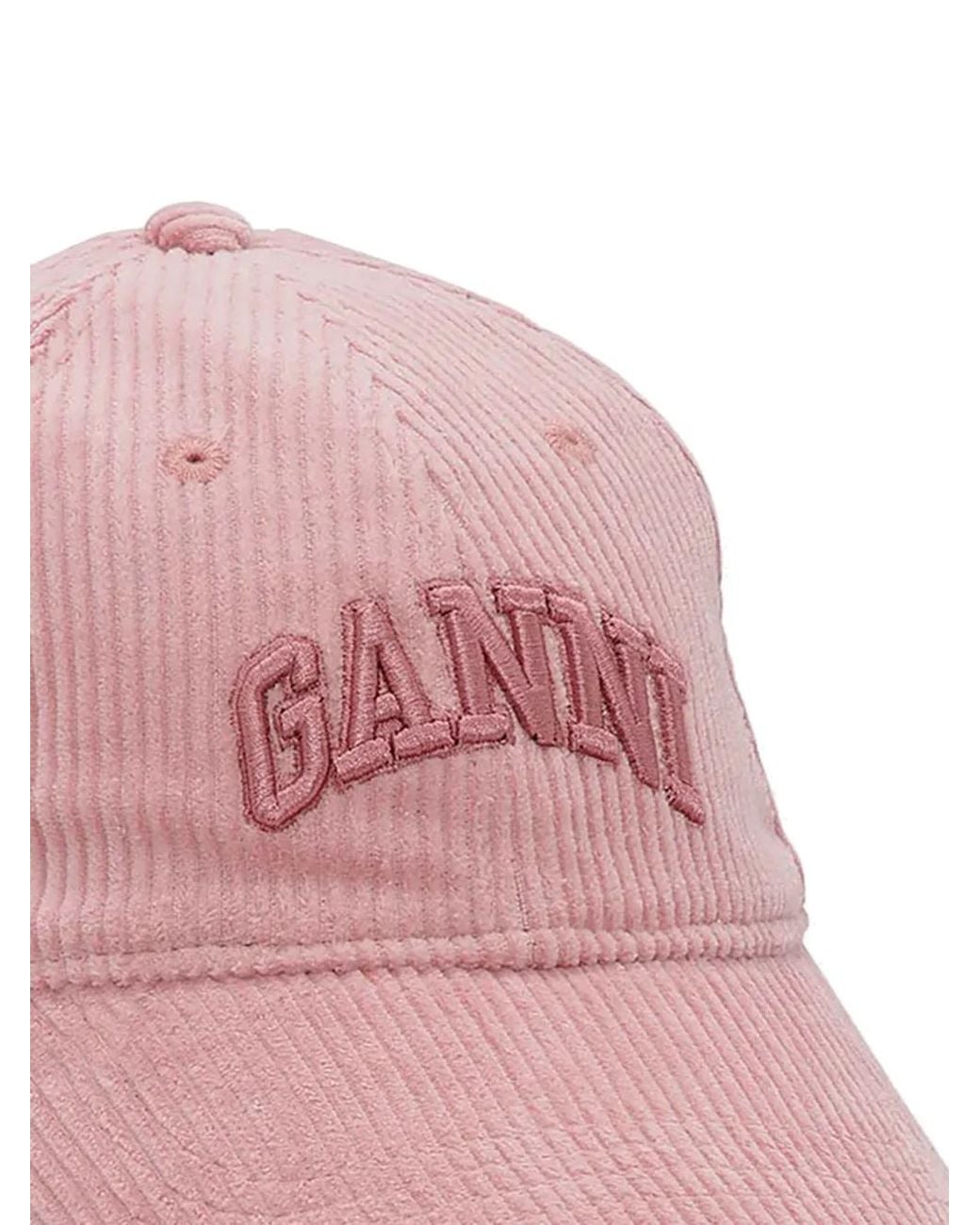 Ganni Pink Corduroy Cap