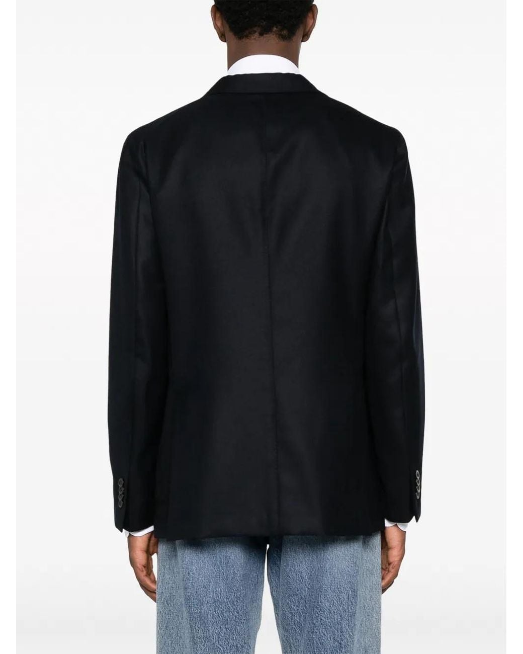 Boglioli Blue Single-Breasted Virgin Wool Blazer for men