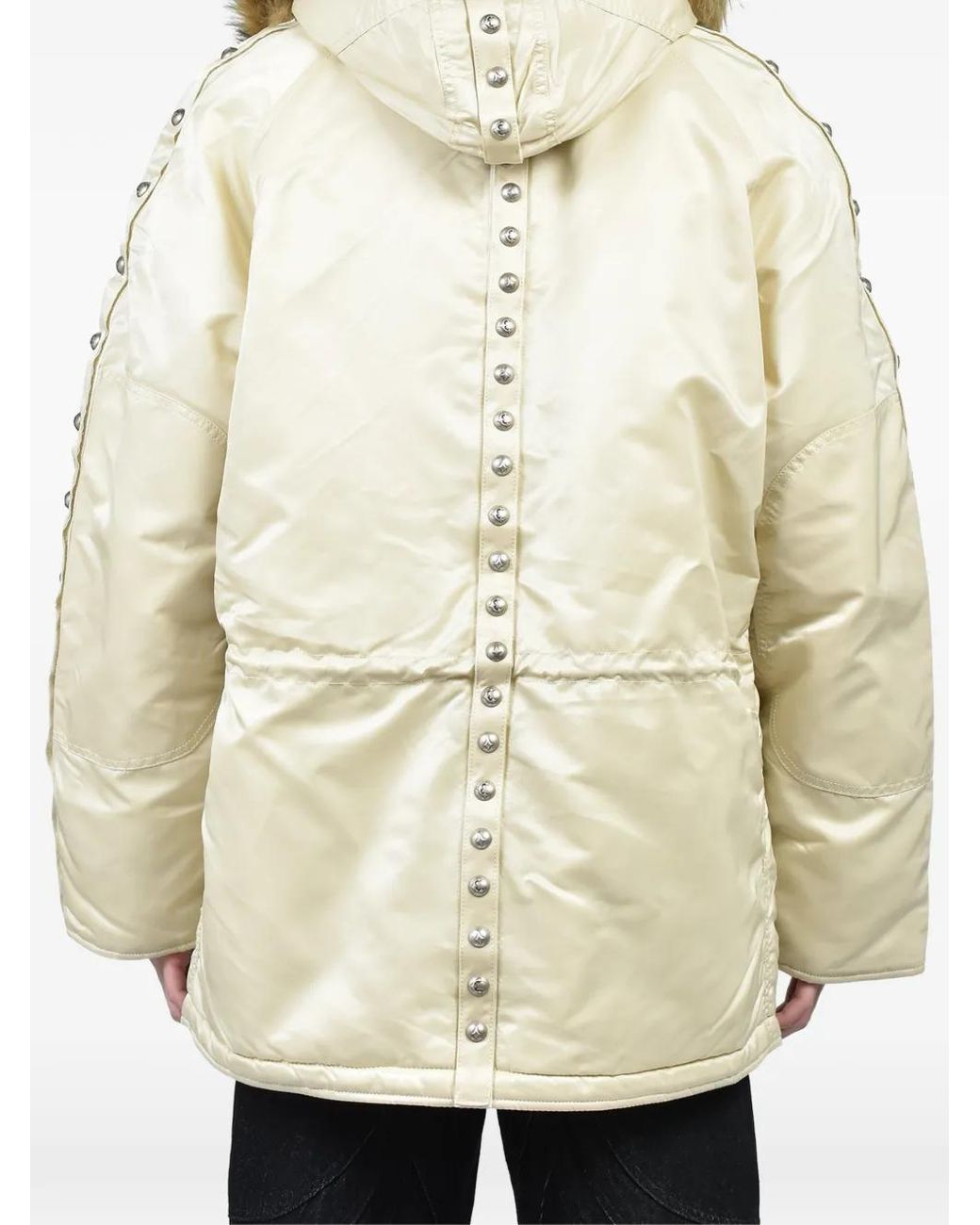THUG CLUB Metallic Alpha Industries N-3B Rivet-Embellished Padded Jacket for men