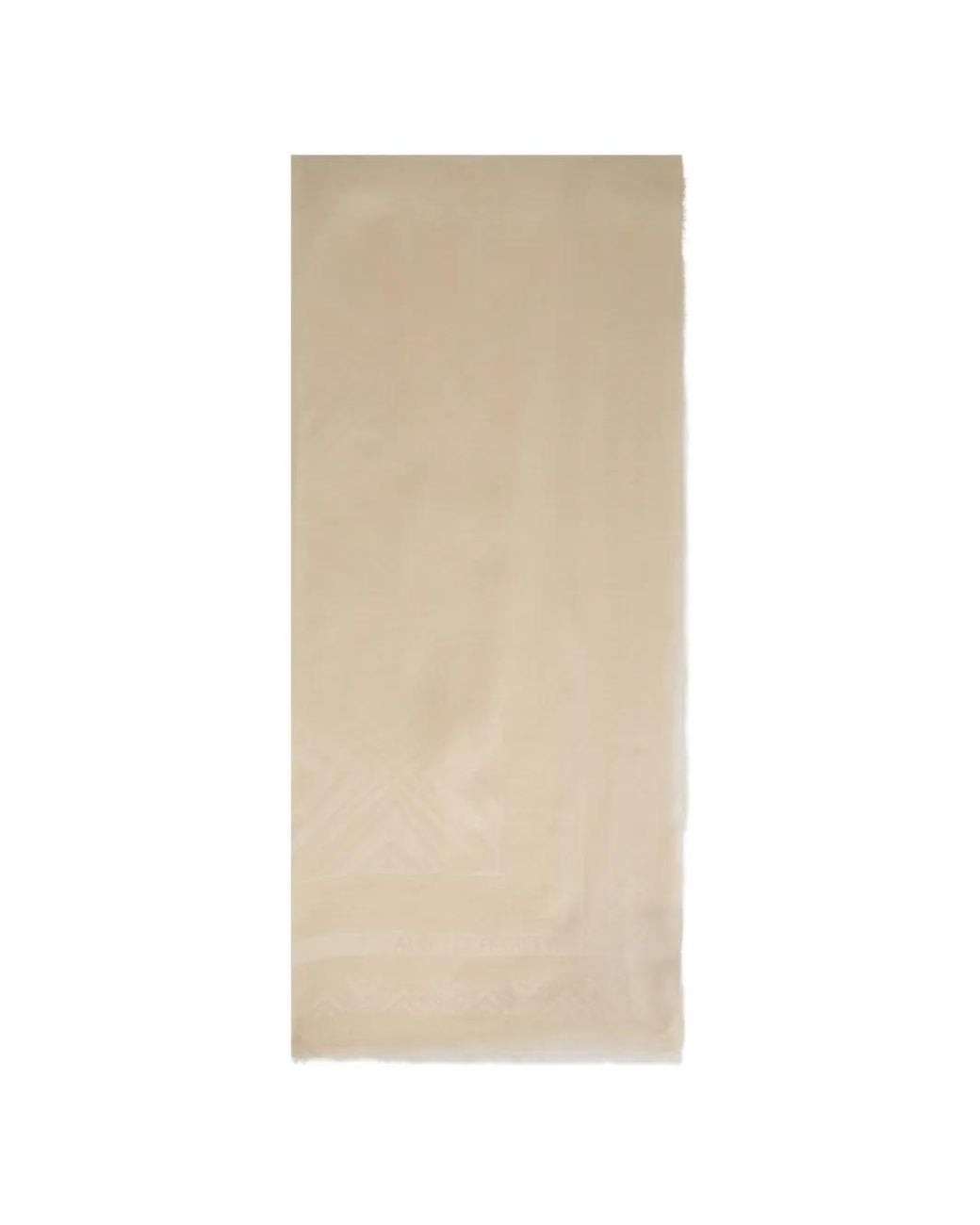 Alberta Ferretti Natural Geometric-Pattern Frayed Scarf