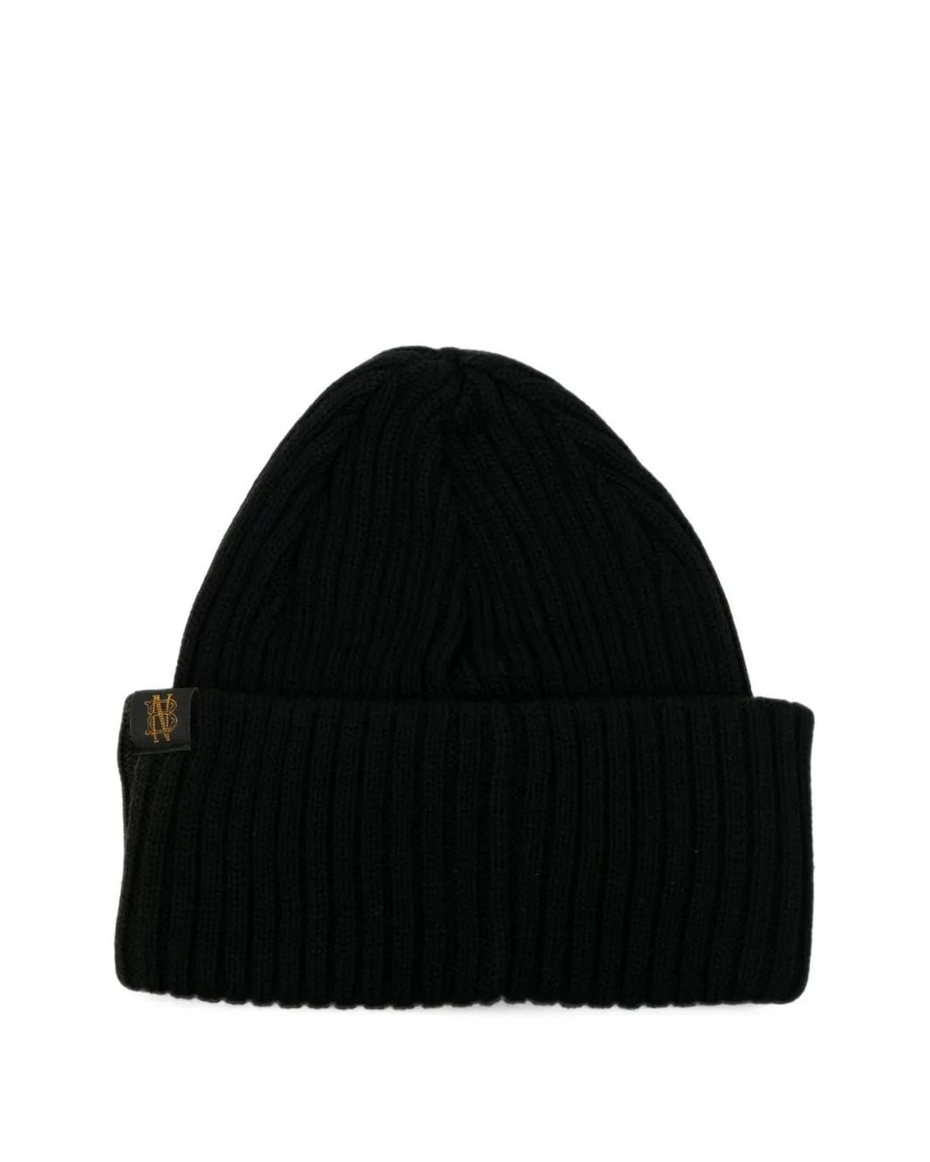 Comme des Garçons Black Ribbed-Knit Beanie Hat for men