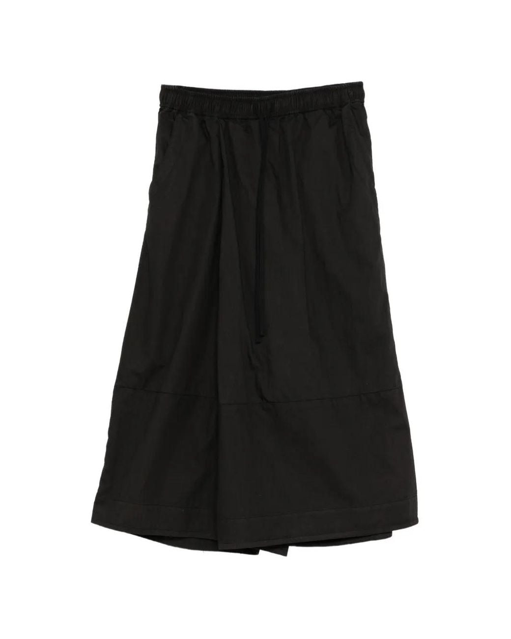 Julius Black Drawstring Wide-Leg Shorts for men