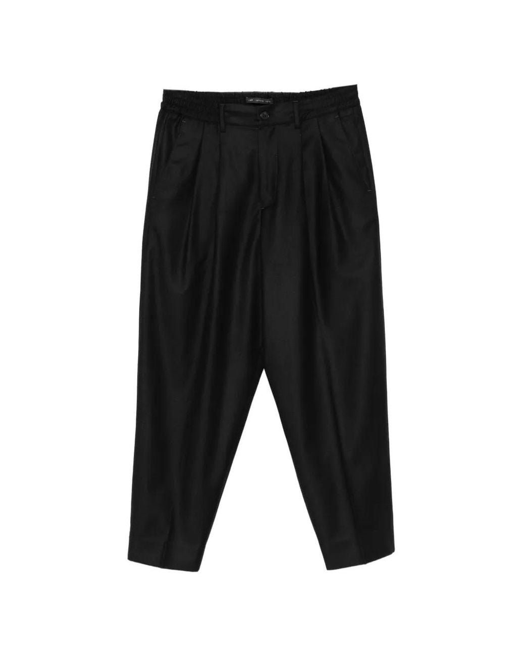 Low Brand Black Zen Pleated Elasticated-Waistband Trousers for men