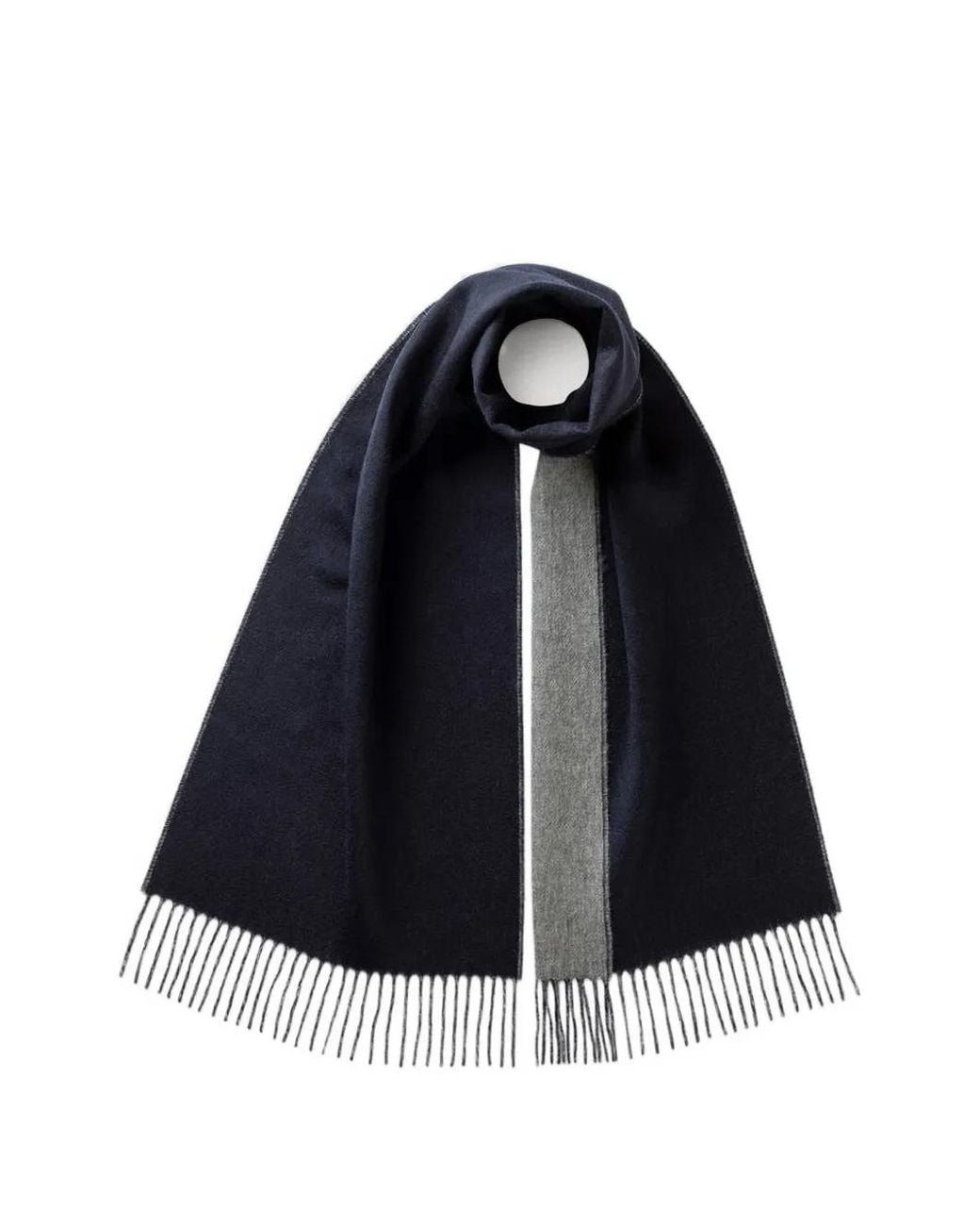Bufanda Reversible Con Flecos Johnstons de color Blue