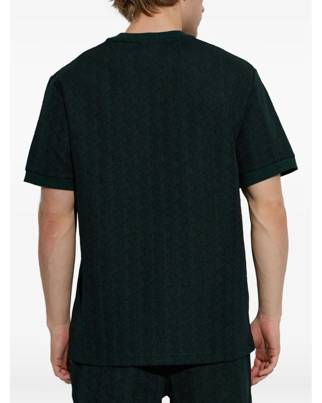 Lacoste Black Monogram-Pattern T-Shirt for men