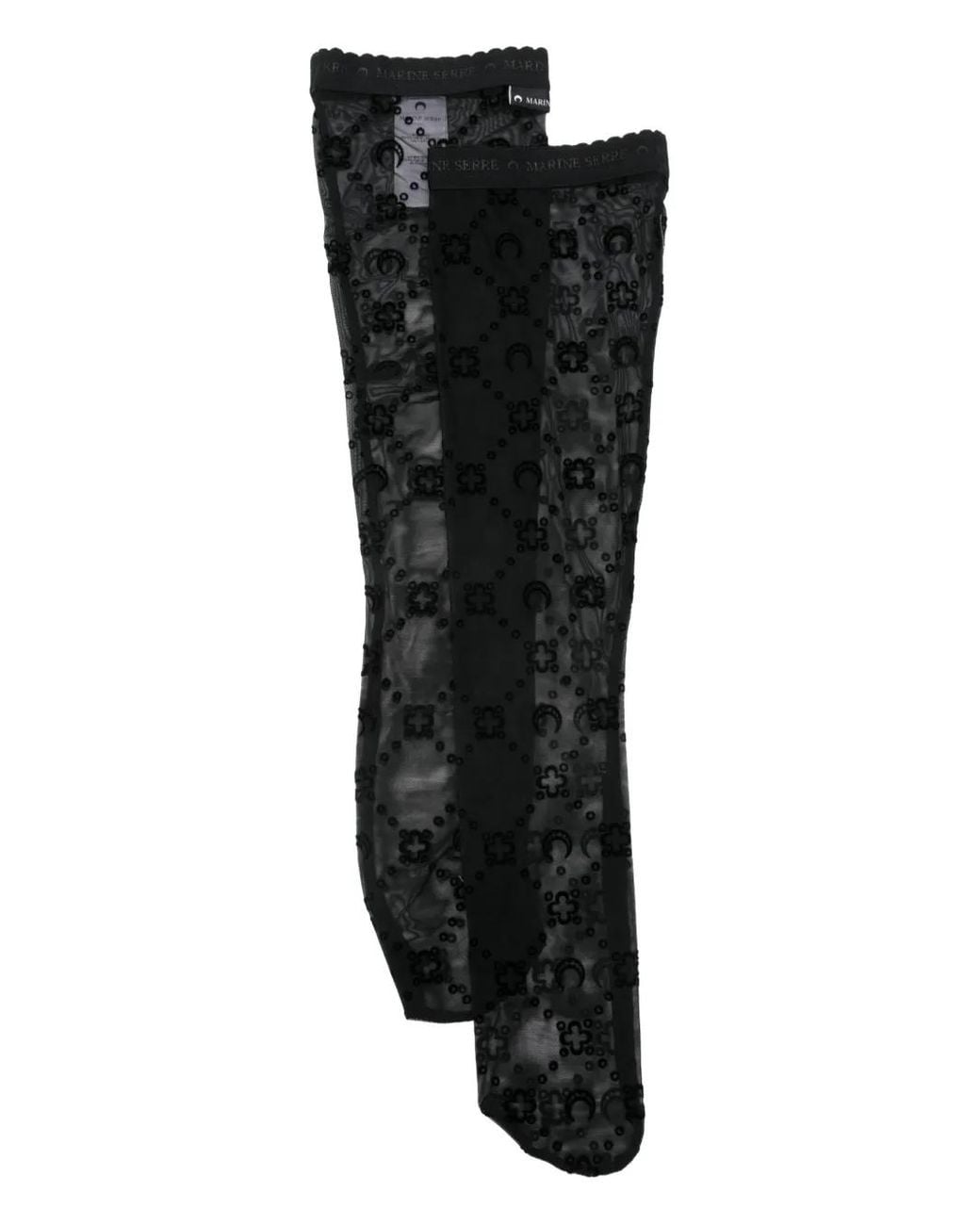 MARINE SERRE Black Moonogram Socks