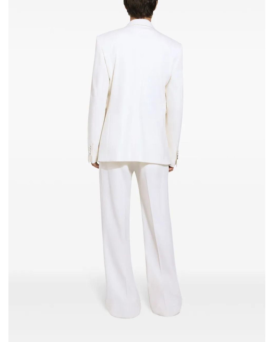 Dolce & Gabbana White Slim Jeans With Logo Plaque for men