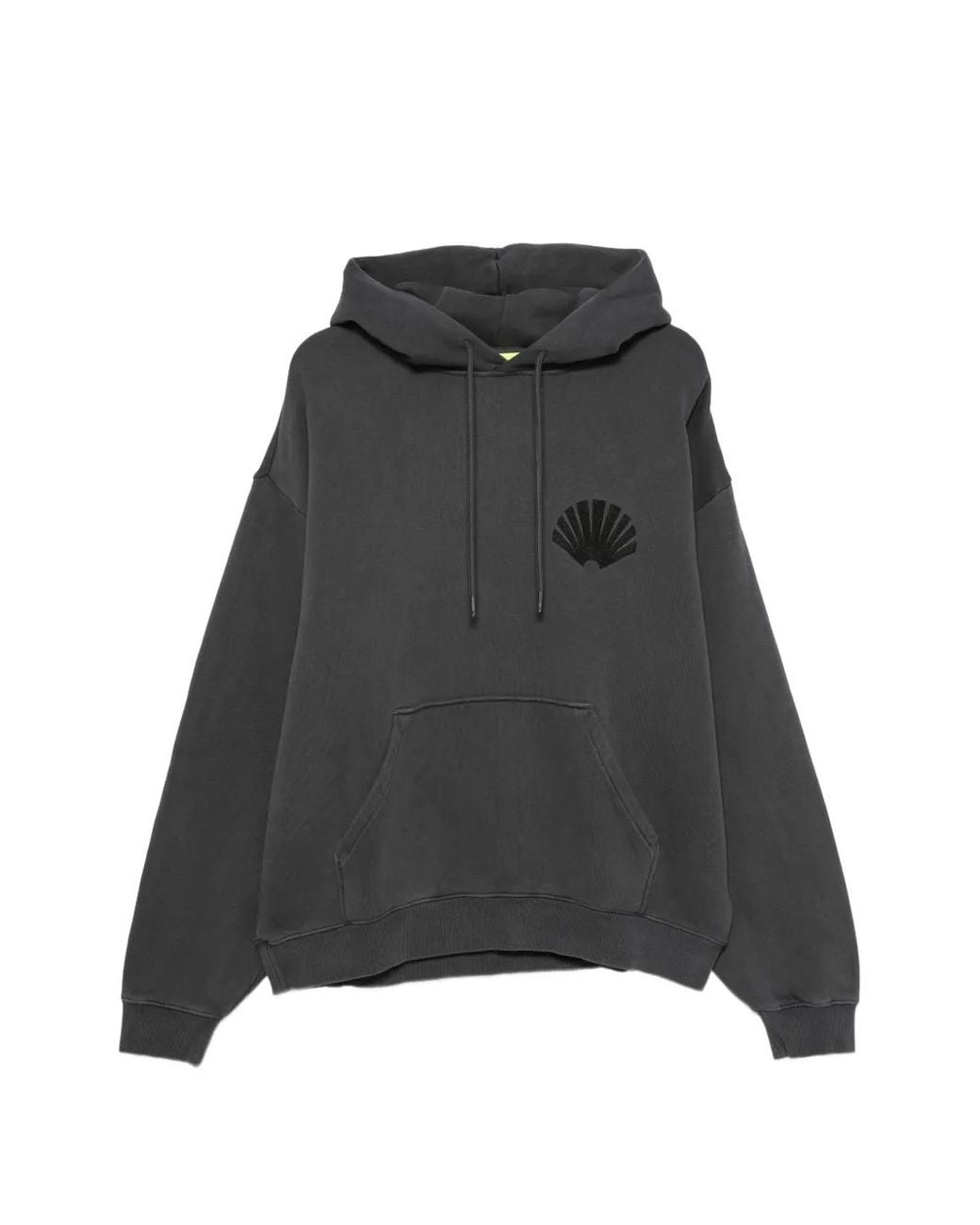 New Amsterdam Black Logo-Embroidered Drawstring Hoodie for men