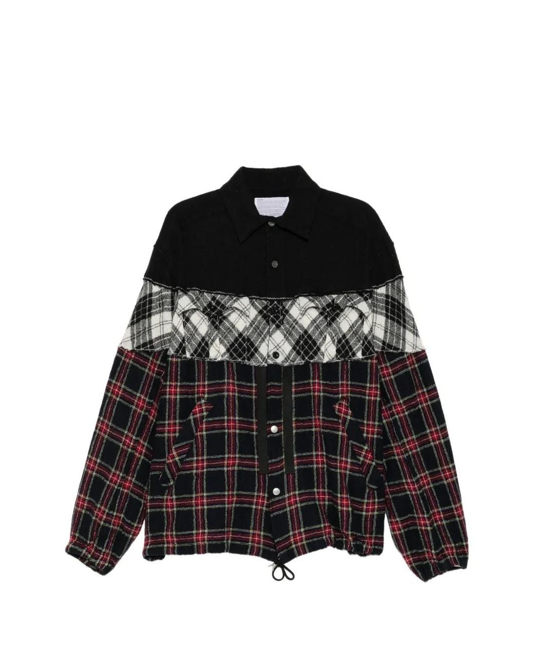 Kolor Hemdjacke Im Patchwork-Look in Black für Herren