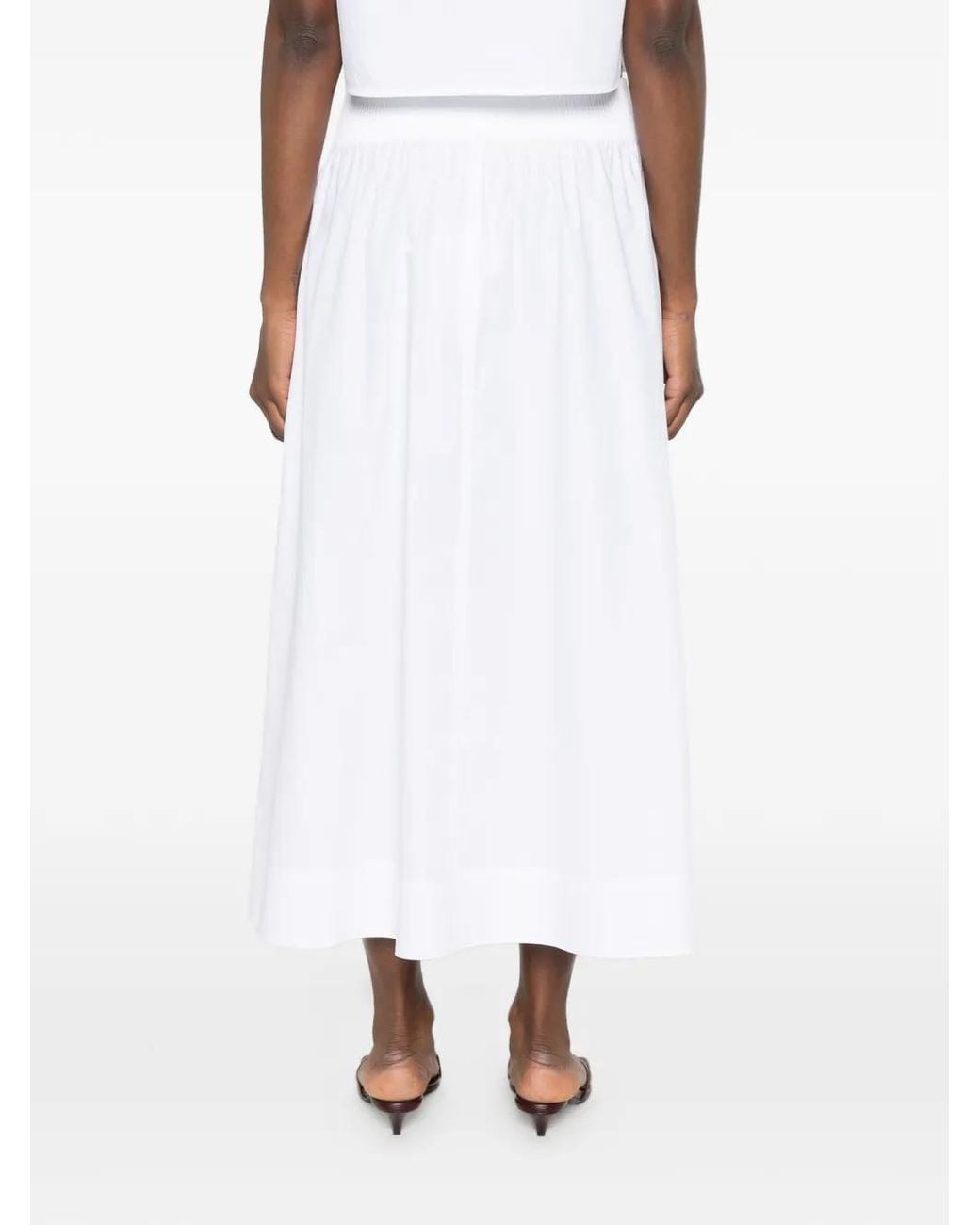 Tory Burch White Poplin Skirt