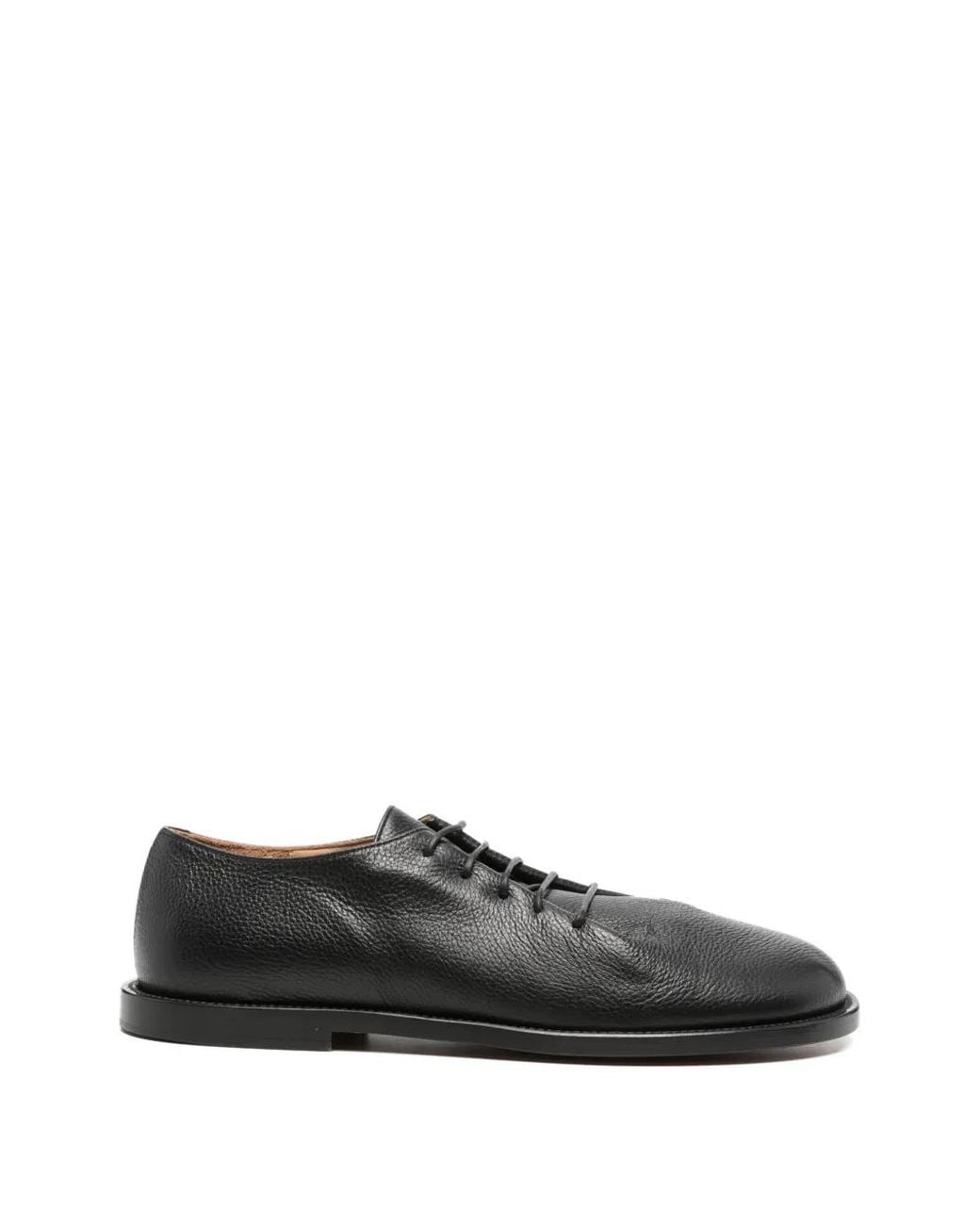 Paura Black Grained-Leather Derby Shoes for men