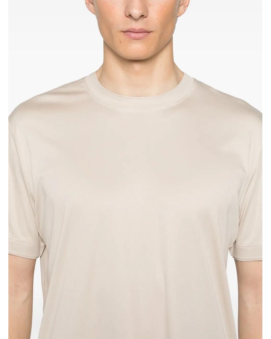 Eleventy Natural Layer-Detailed T-Shirt for men