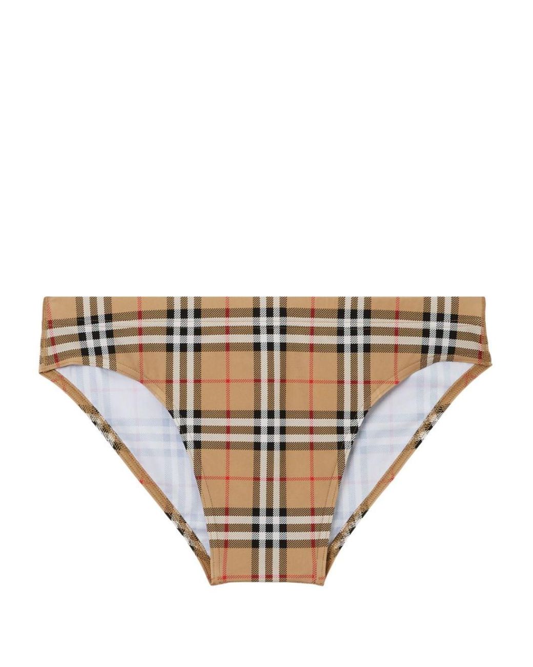 Burberry Vintage Check-pattern Swimming Trunks in Natural for Men | Lyst
