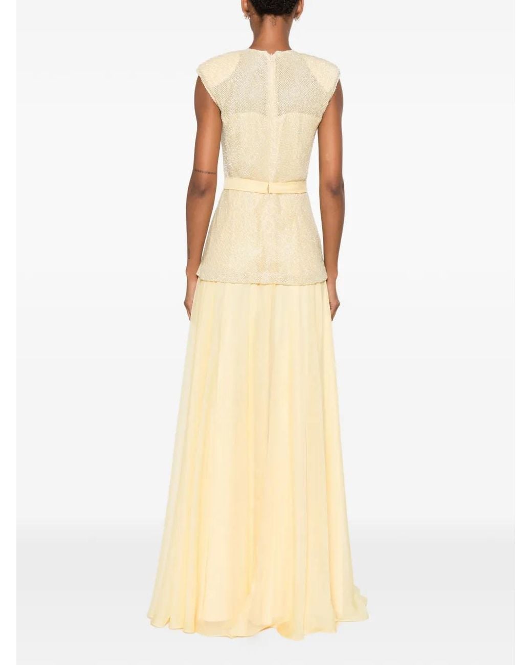 SILK LOVE & LACE White Mabel Bow-Detail Maxi Dress
