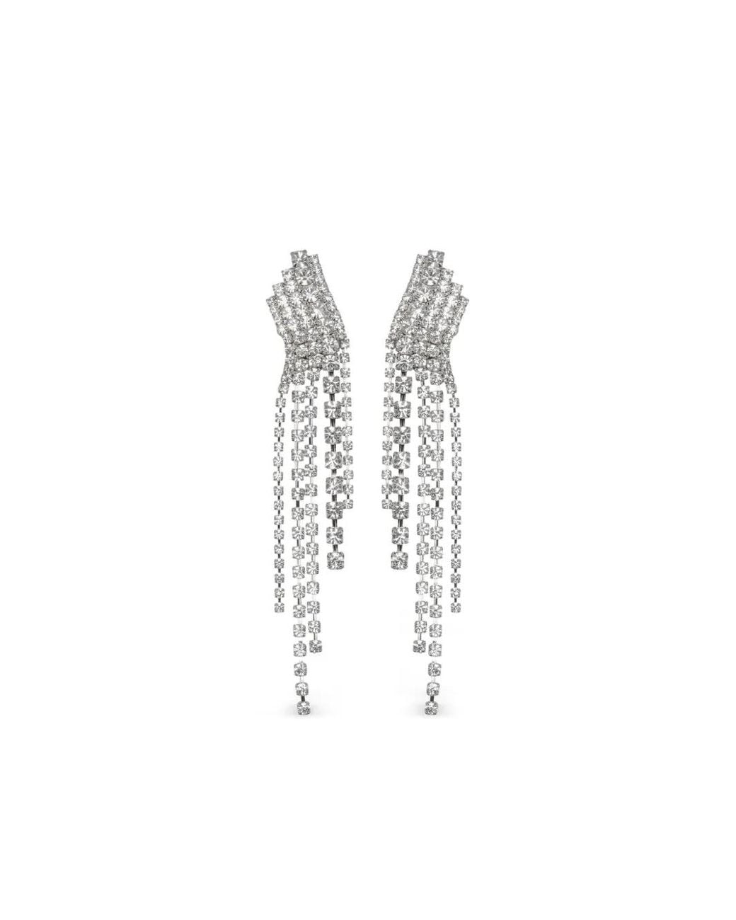 Jennifer Behr White Zayla Crystal Drop Earrings