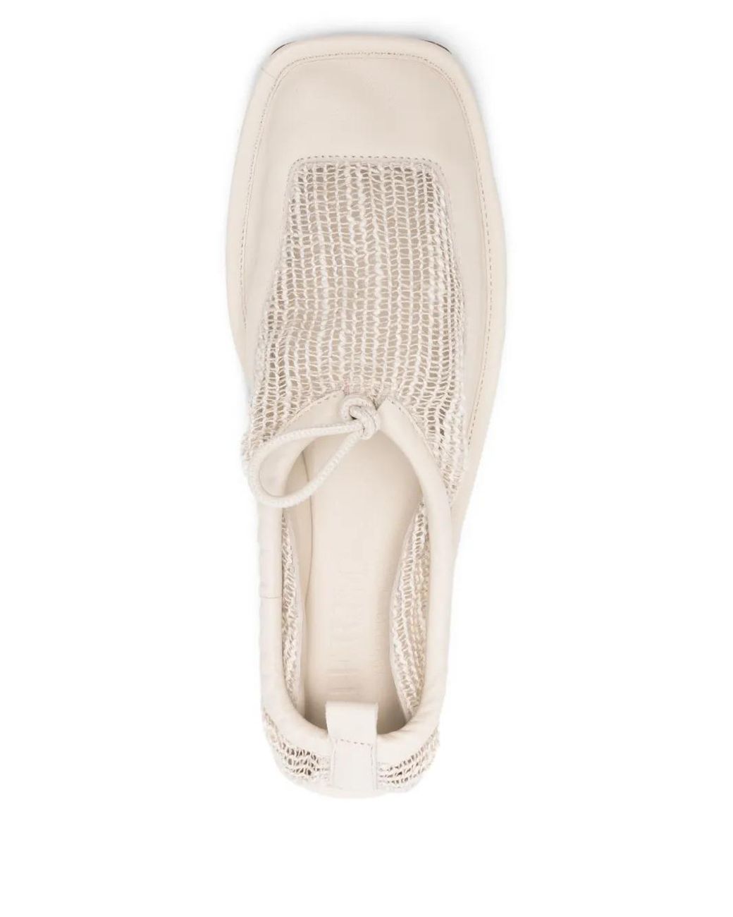 Hereu White Puntera Mesh-Panel Ballet Flats