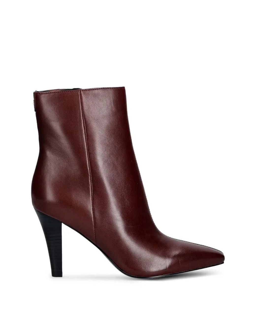 Guess Brown Pointed-Toe Leather Ankle Boots