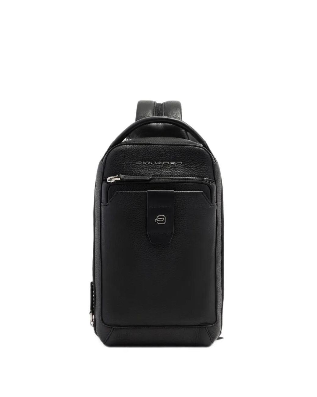 Piquadro Black Logo-Plaque Sling Bag for men