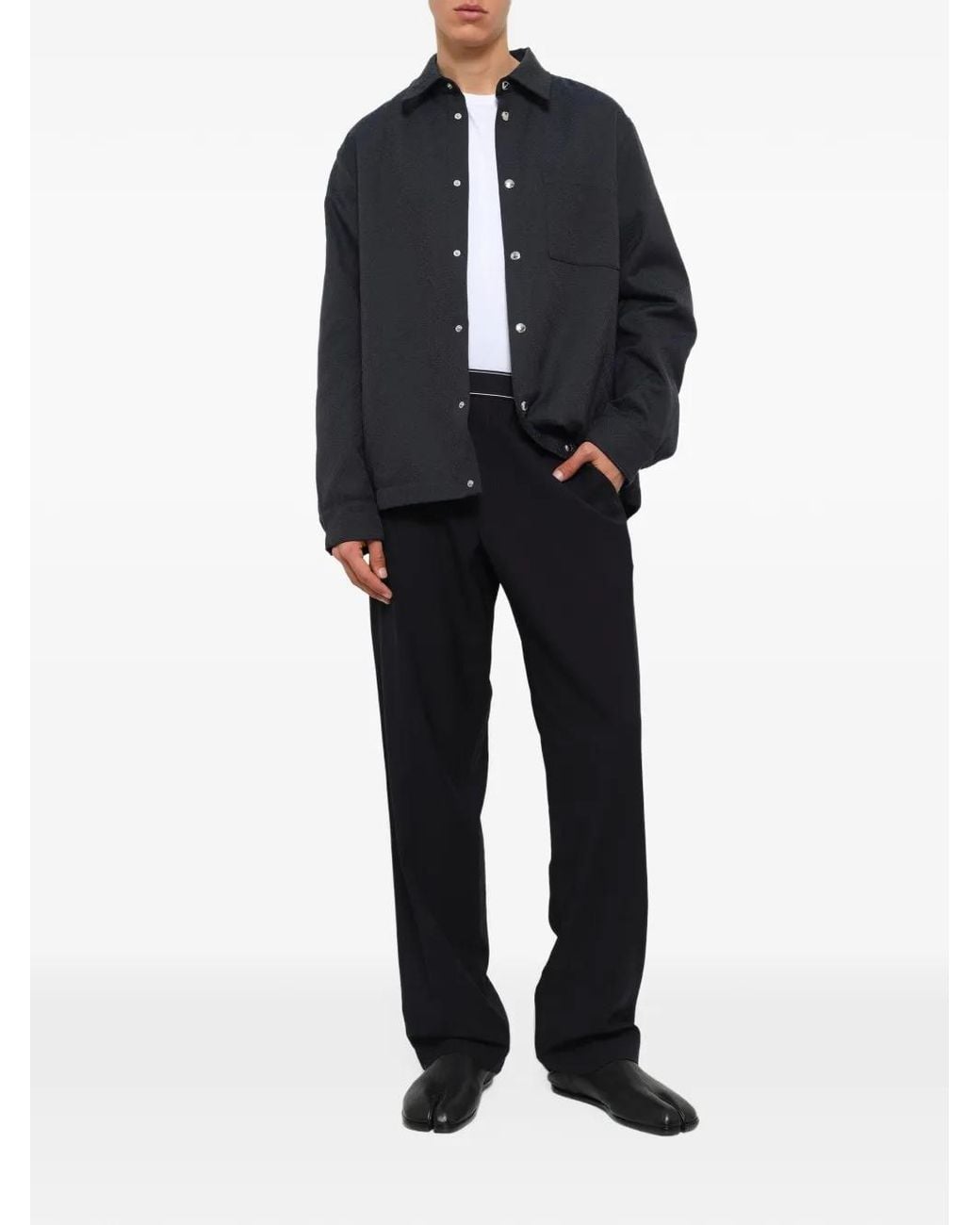 Casablanca Black Quilted Long-Sleeve Shirt for men