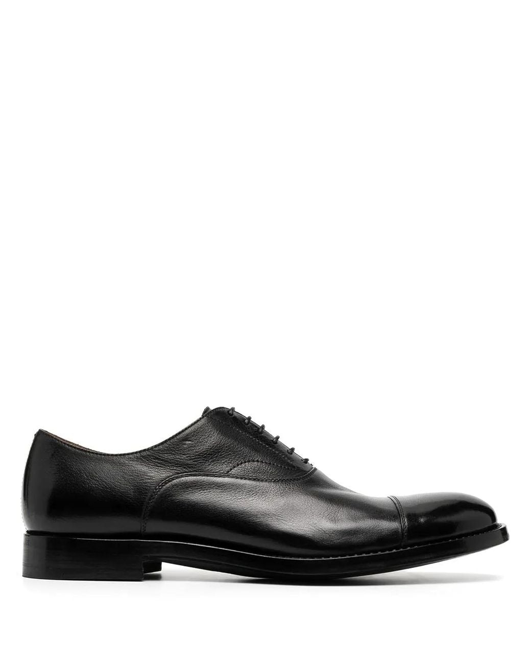 Alberto Fasciani Black Leather Oxford Shoes for men