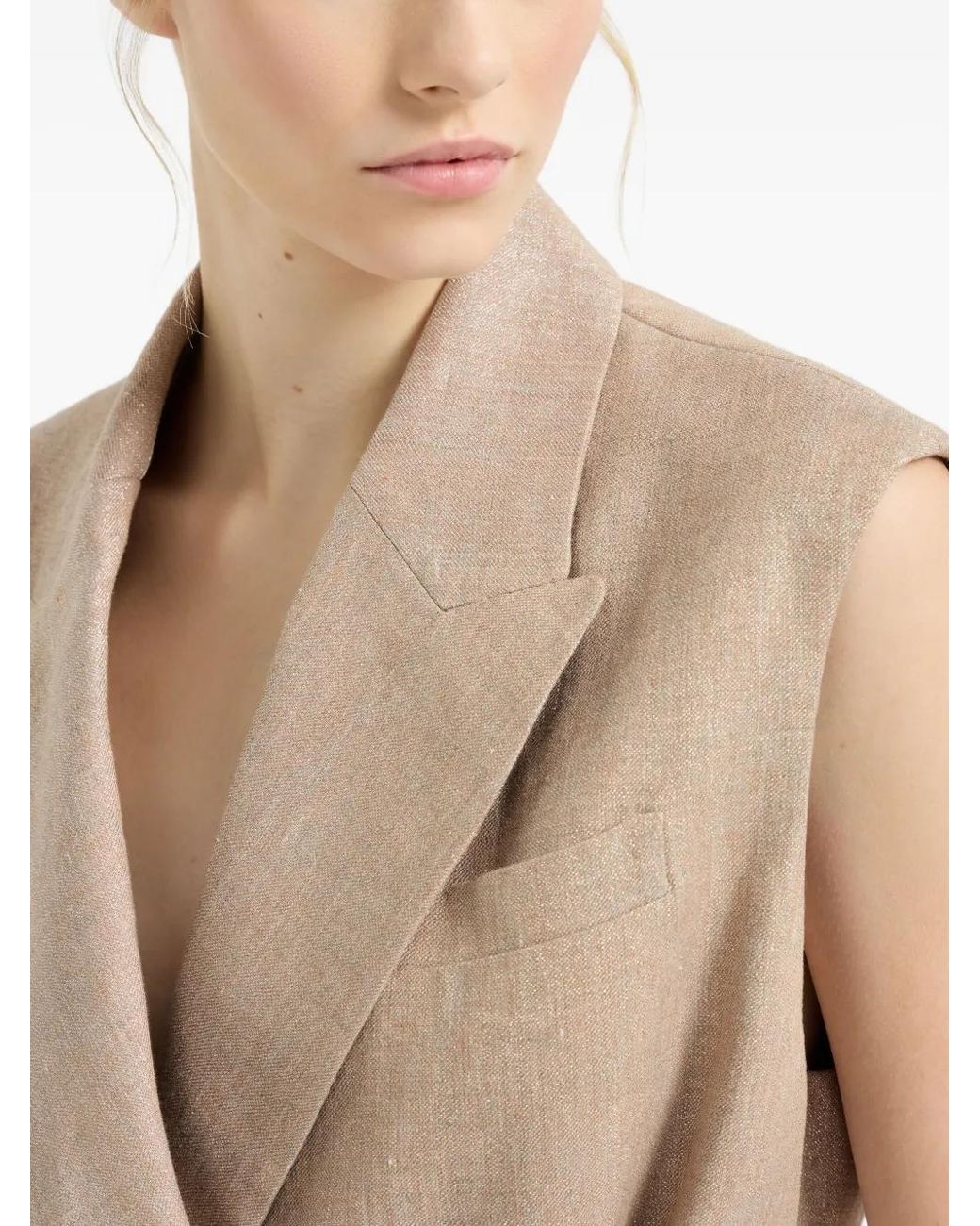 Brunello Cucinelli Natural Belted Jacket