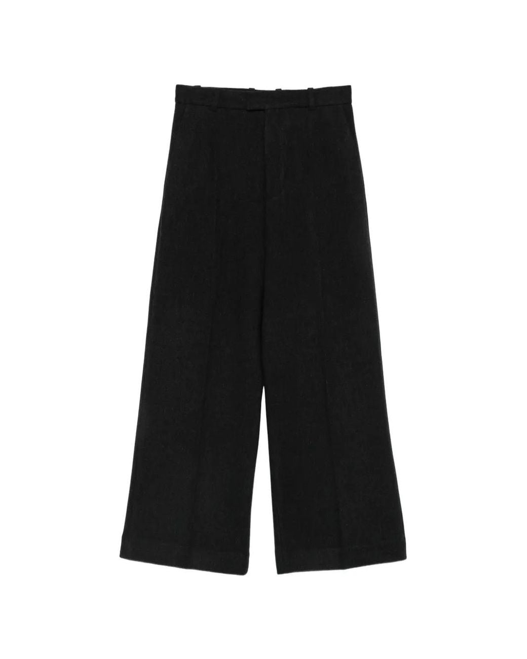 Jacquemus Black Pressed-Crease Wide-Leg Trousers for men