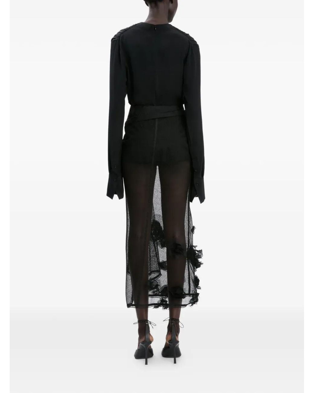 Victoria Beckham Black Midi Basque Skirt