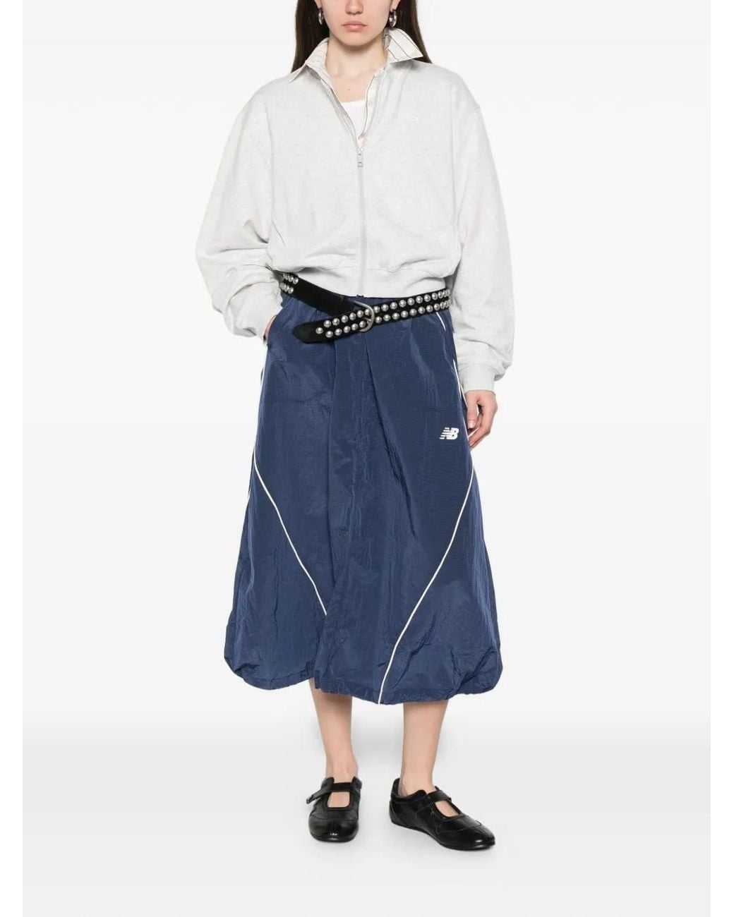 New Balance White Zip Bomber Jacket