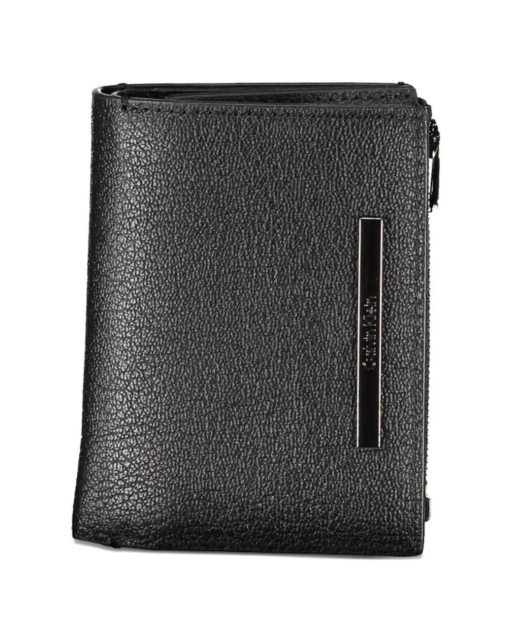Calvin Klein Black Portefeuille En Cuir Grainé for men
