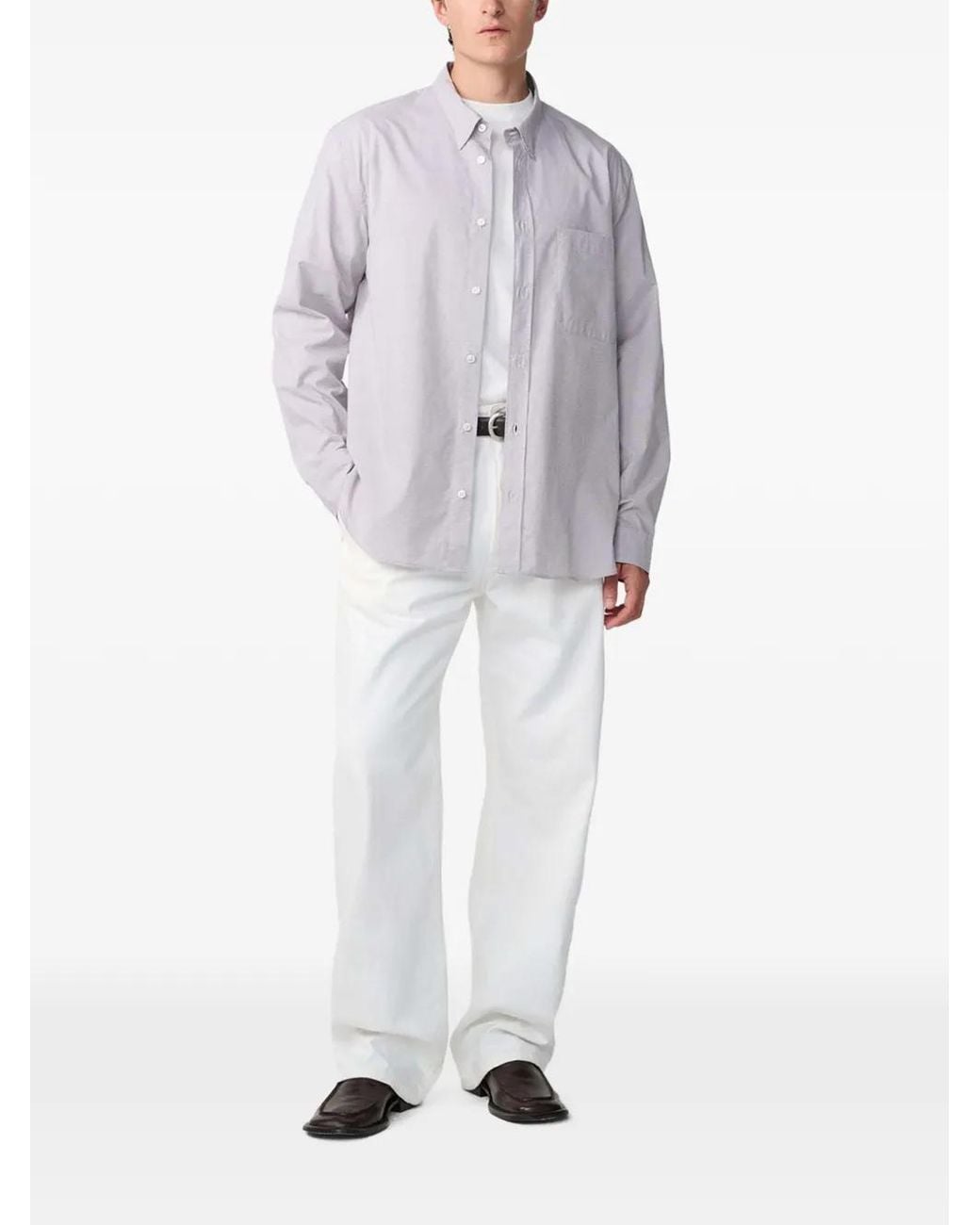 Studio Nicholson Gray Kingston Microcheck Shirt for men