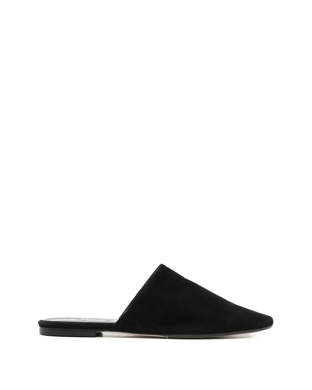 Aeyde Black Mules Rega En Daim À Bout Rond