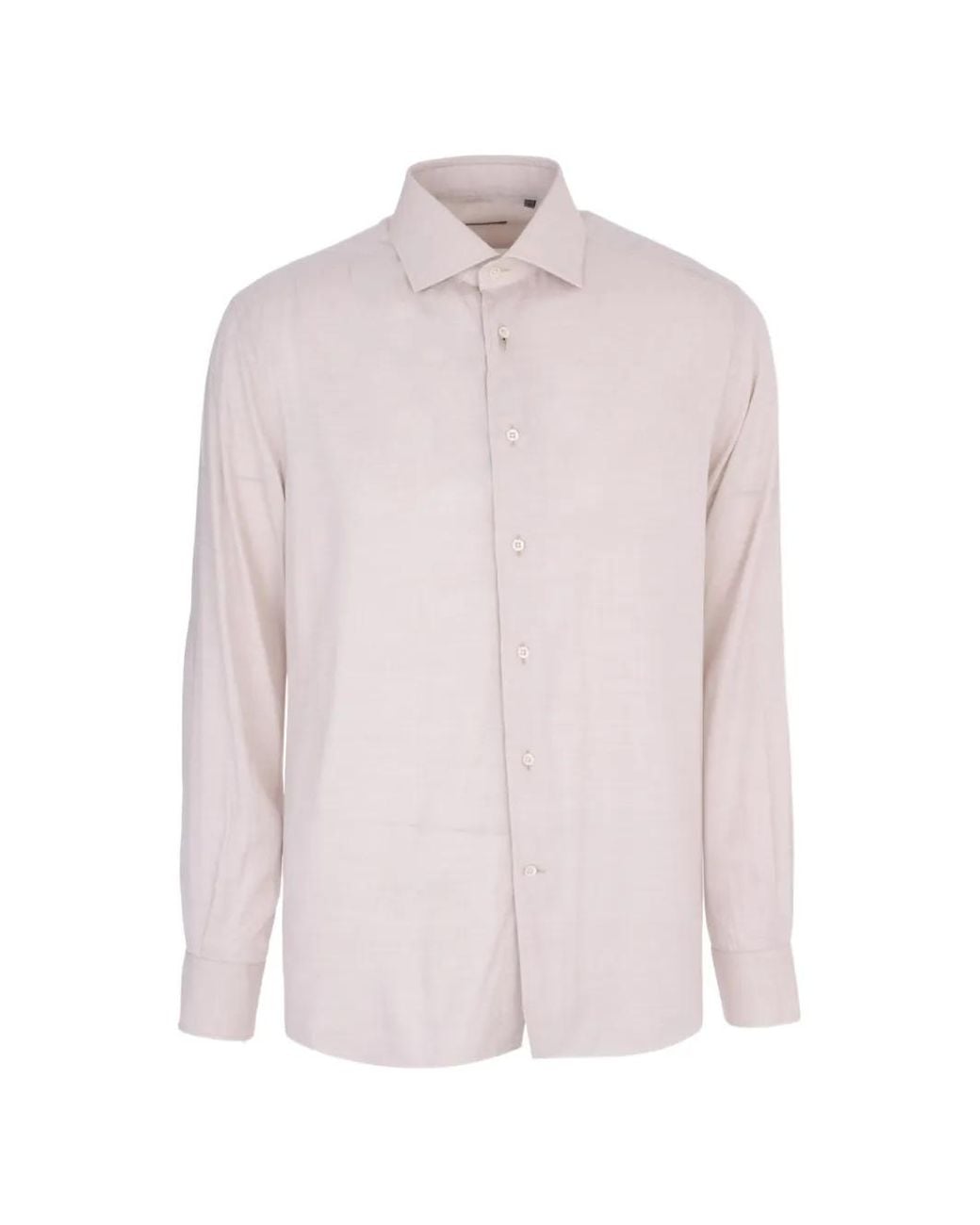 Corneliani Pink Spread-Collar Long-Sleeved Shirt for men