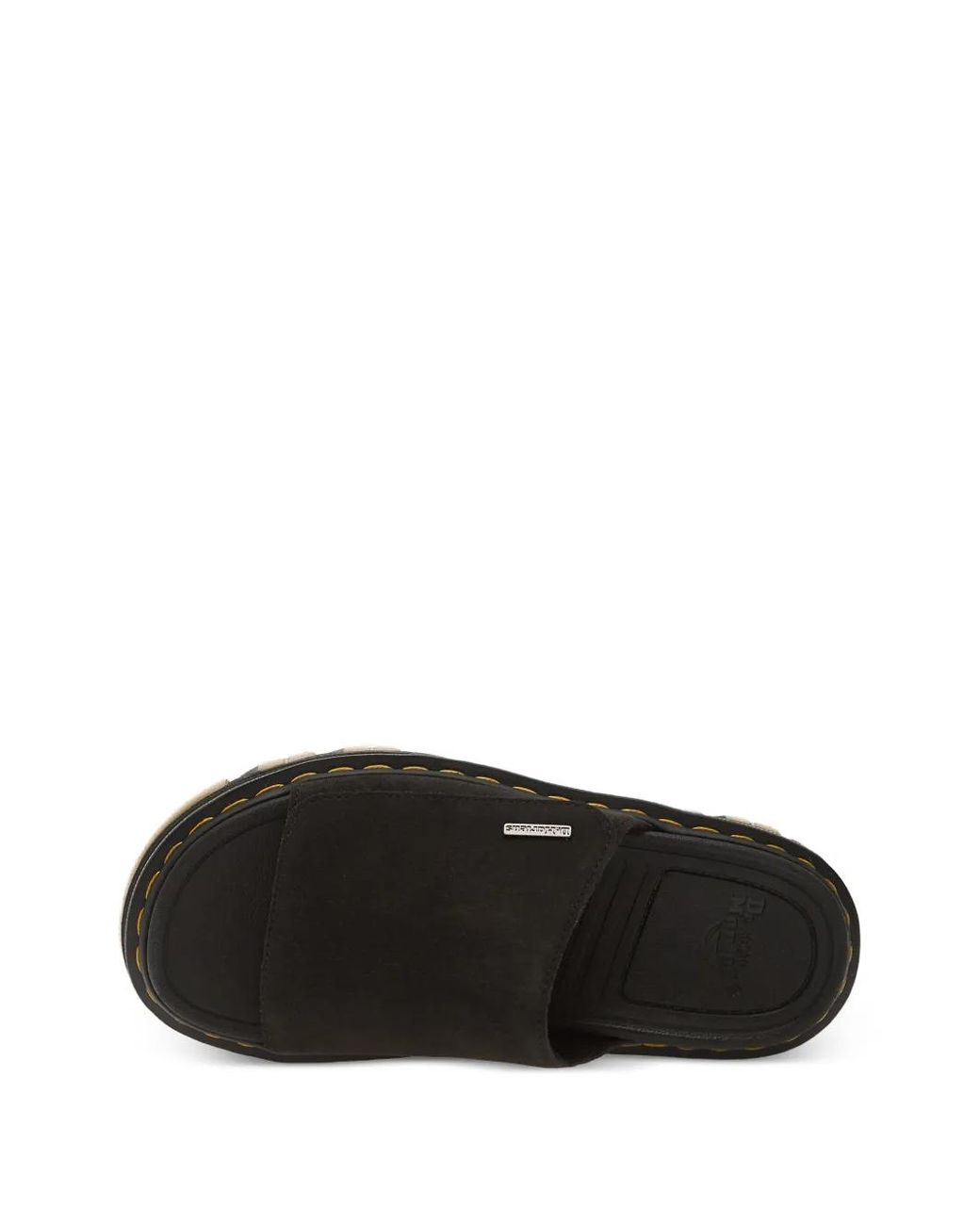 Dr. Martens Black Zebzag Touch-Strap Contrast-Stitch Slides
