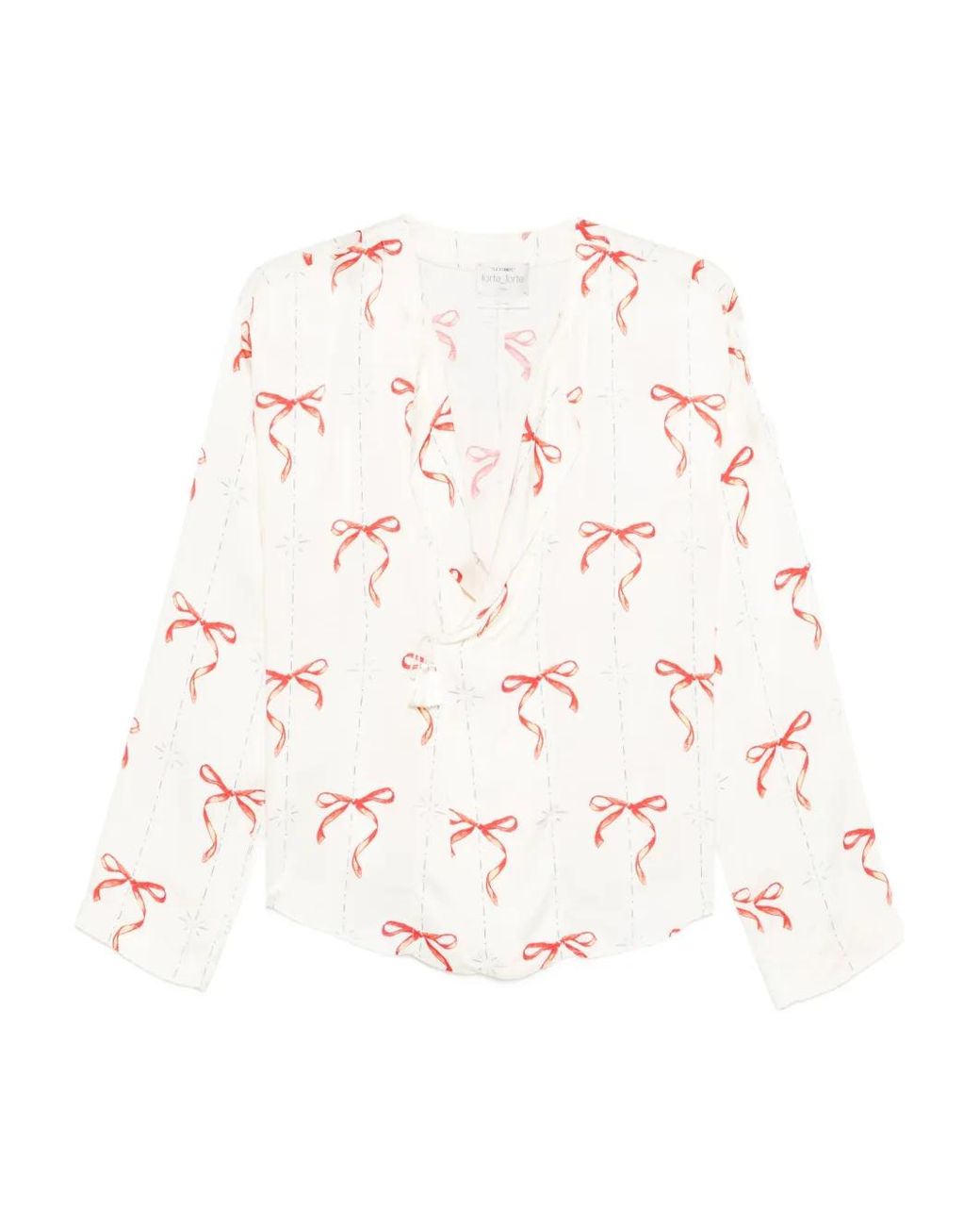 Forte_forte White Le Noeud D'Argent Wrap-Style Top