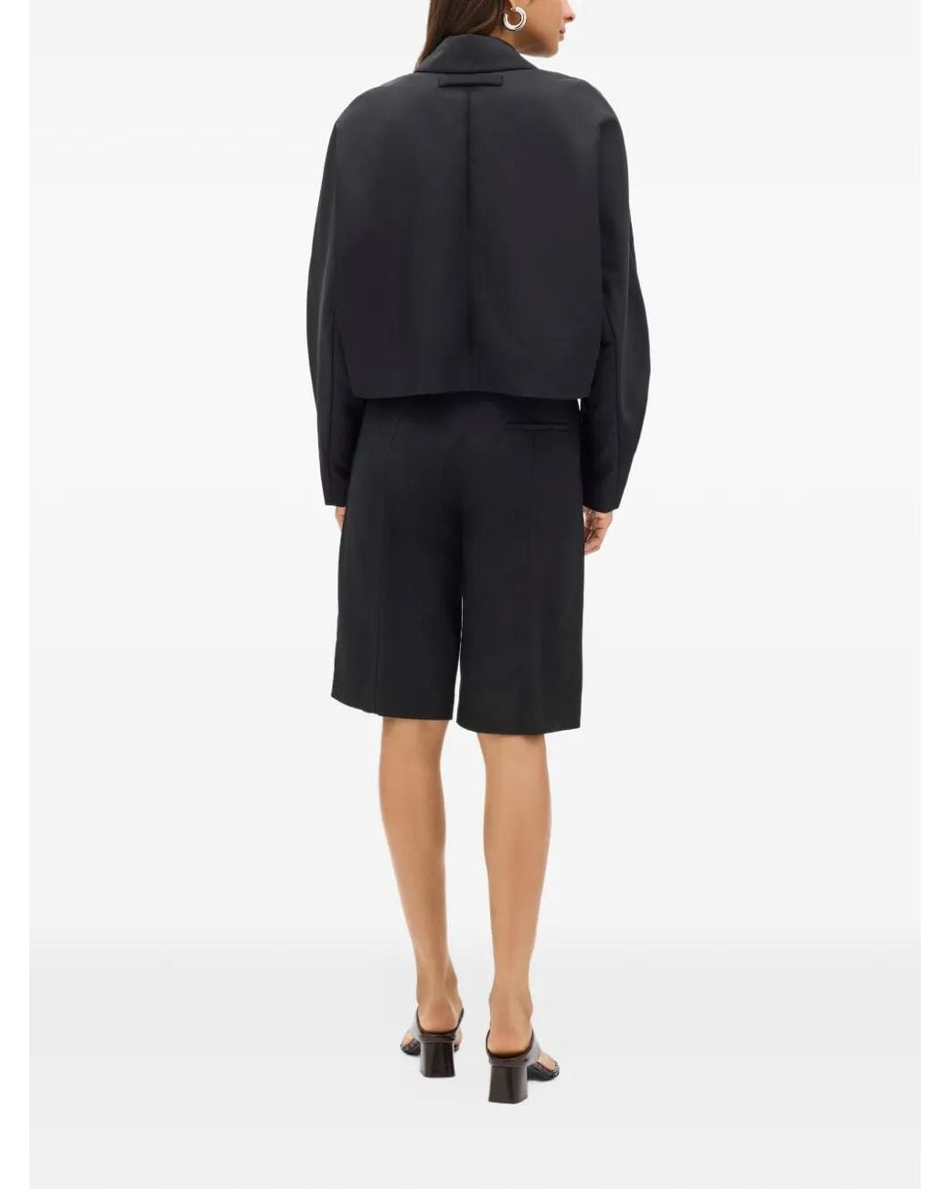 Another Tomorrow Blue Balmacaan Jacket