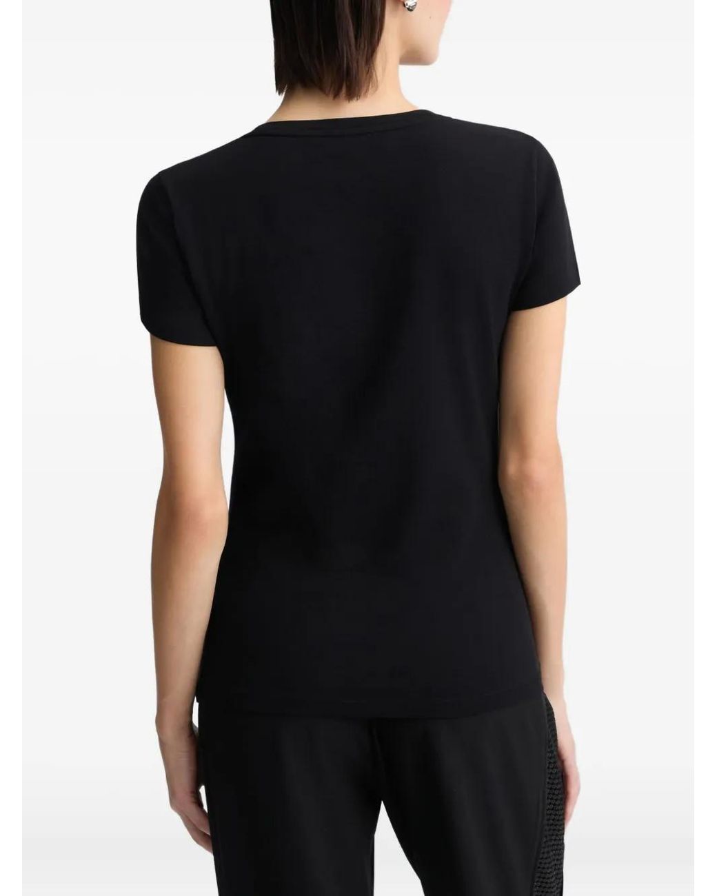 Liu Jo Black Embellished Crew-Neck T-Shirt