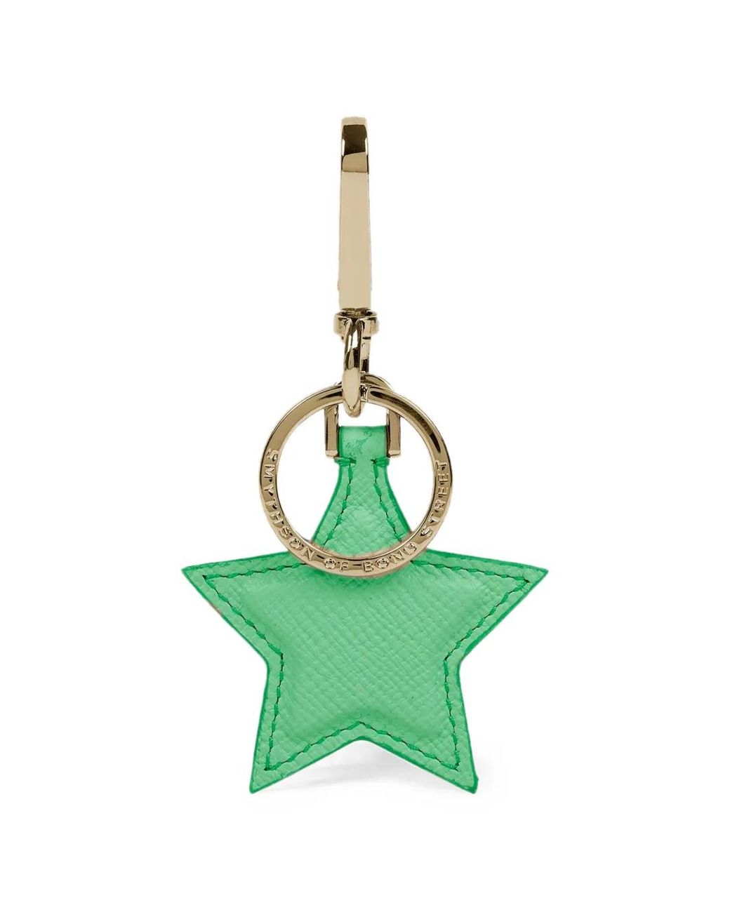 Smythson Green Star Keyring