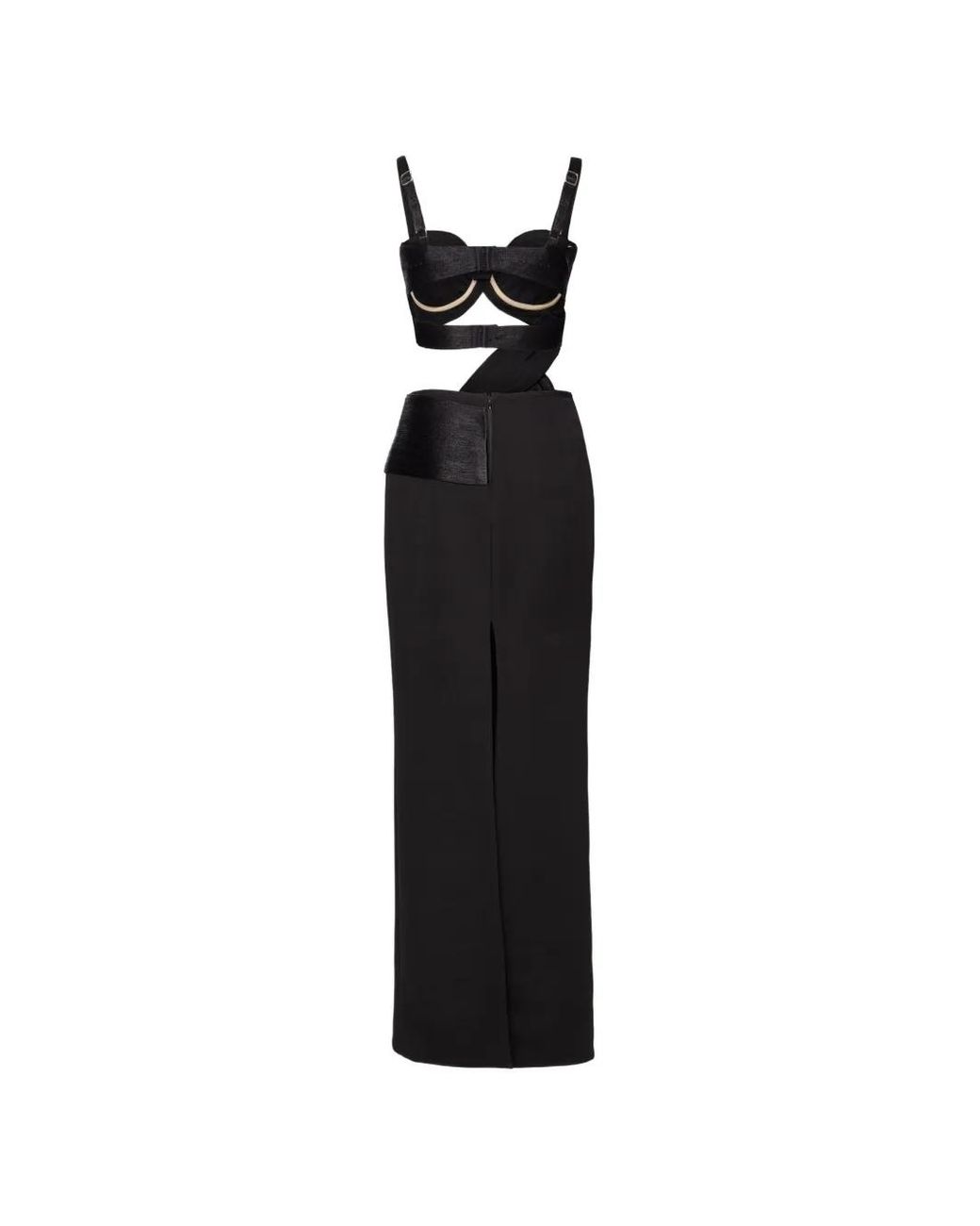 NORINA ST Black Robe Longue Feyla À Découpes