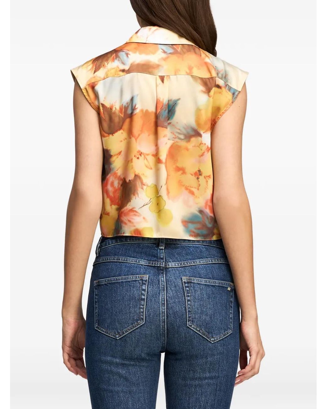 Cinq À Sept Natural Marianna Watercolour-Floral-Print Top