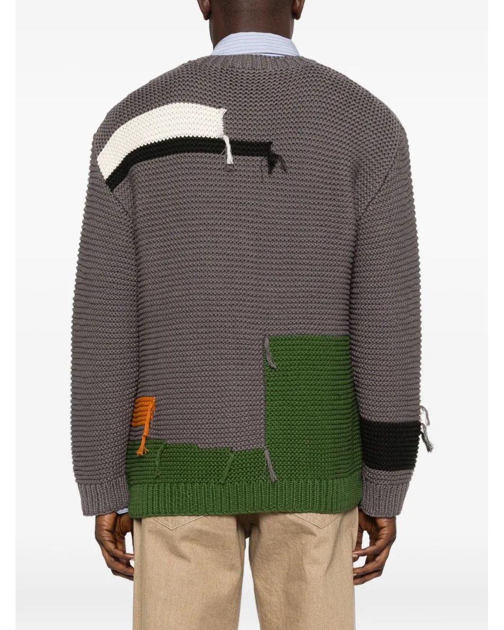 YMC Gray Patchwork Sweater for men