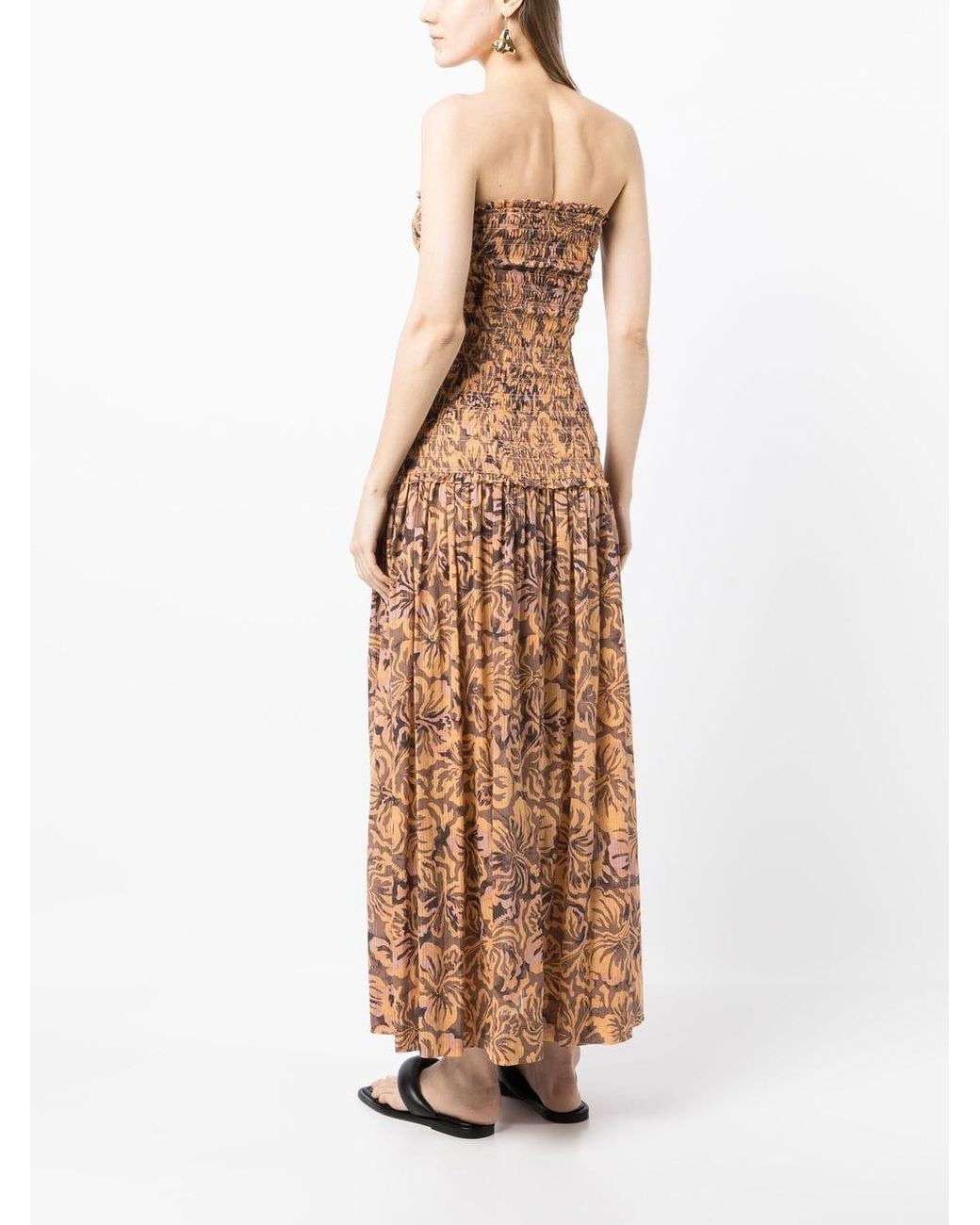 Bec & Bridge Samara Shirred Strapless Dress in Natural
