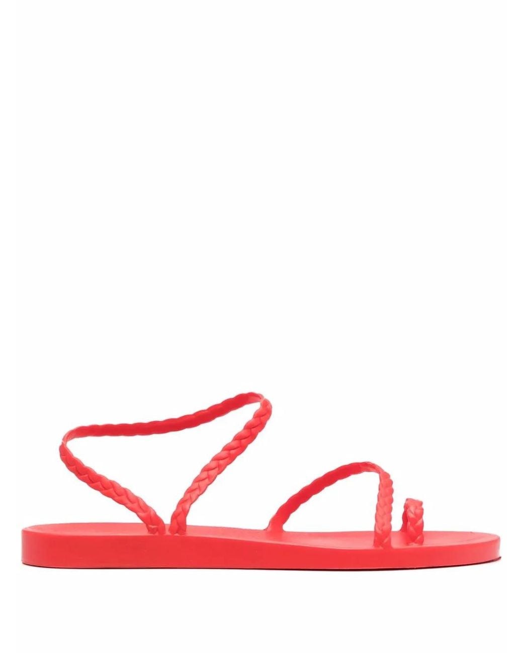 Ancient Greek Sandals Red Eleftheria Jelly Flip Flops