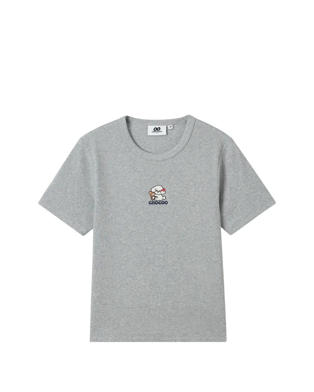 Chocoolate Gray T-Shirt À Logo Brodé