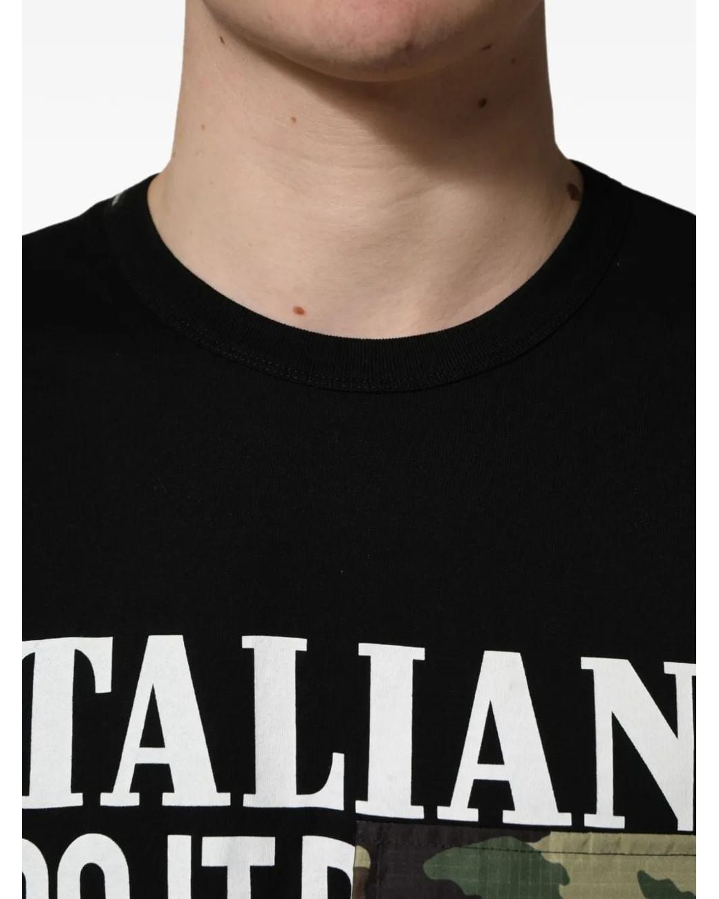 Dolce & Gabbana Black Camouflage Graphic Cotton Crew-Neck T-Shirt for men