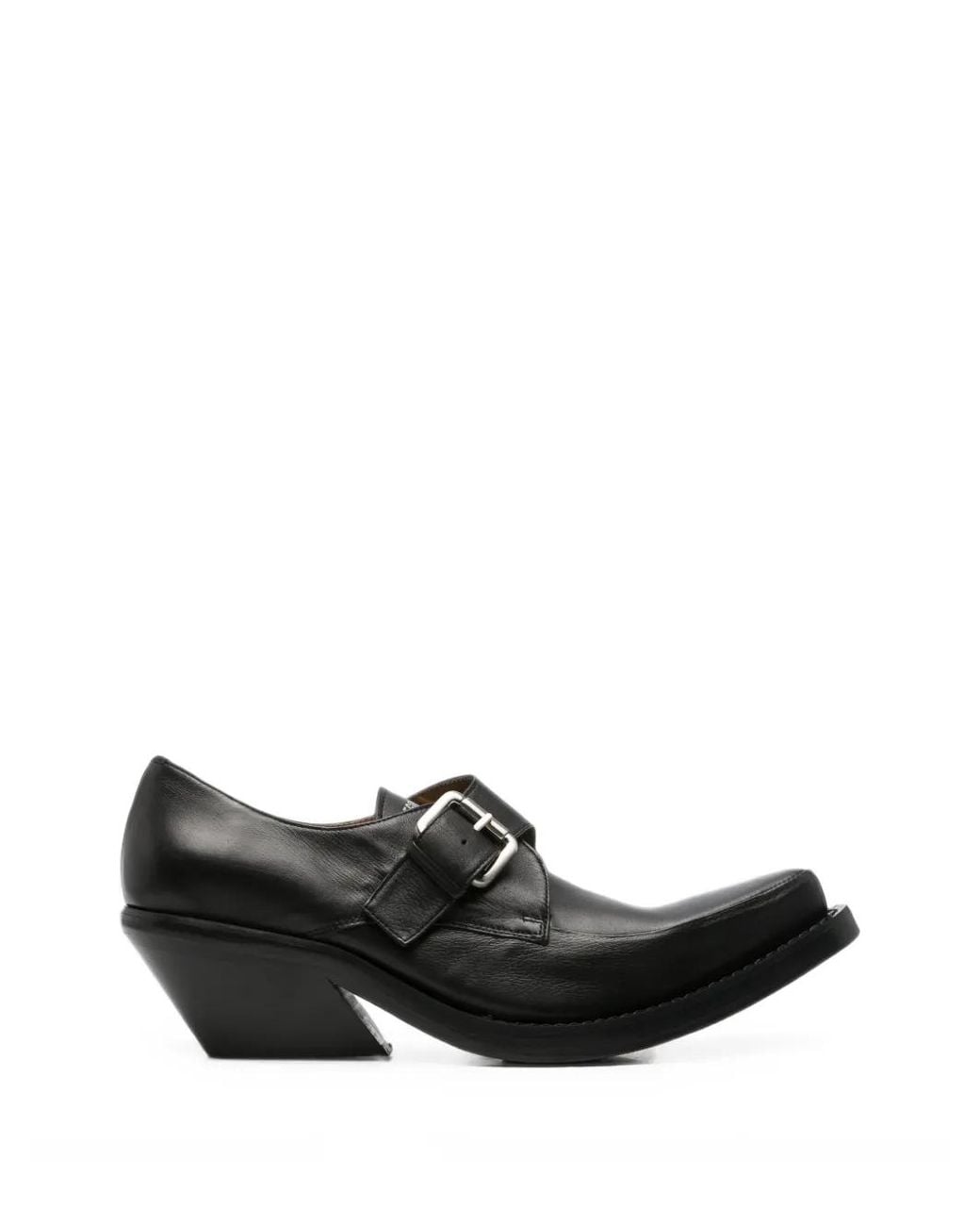 Egonlab Black Buckle-Fastening Leather Derby Shoes for men