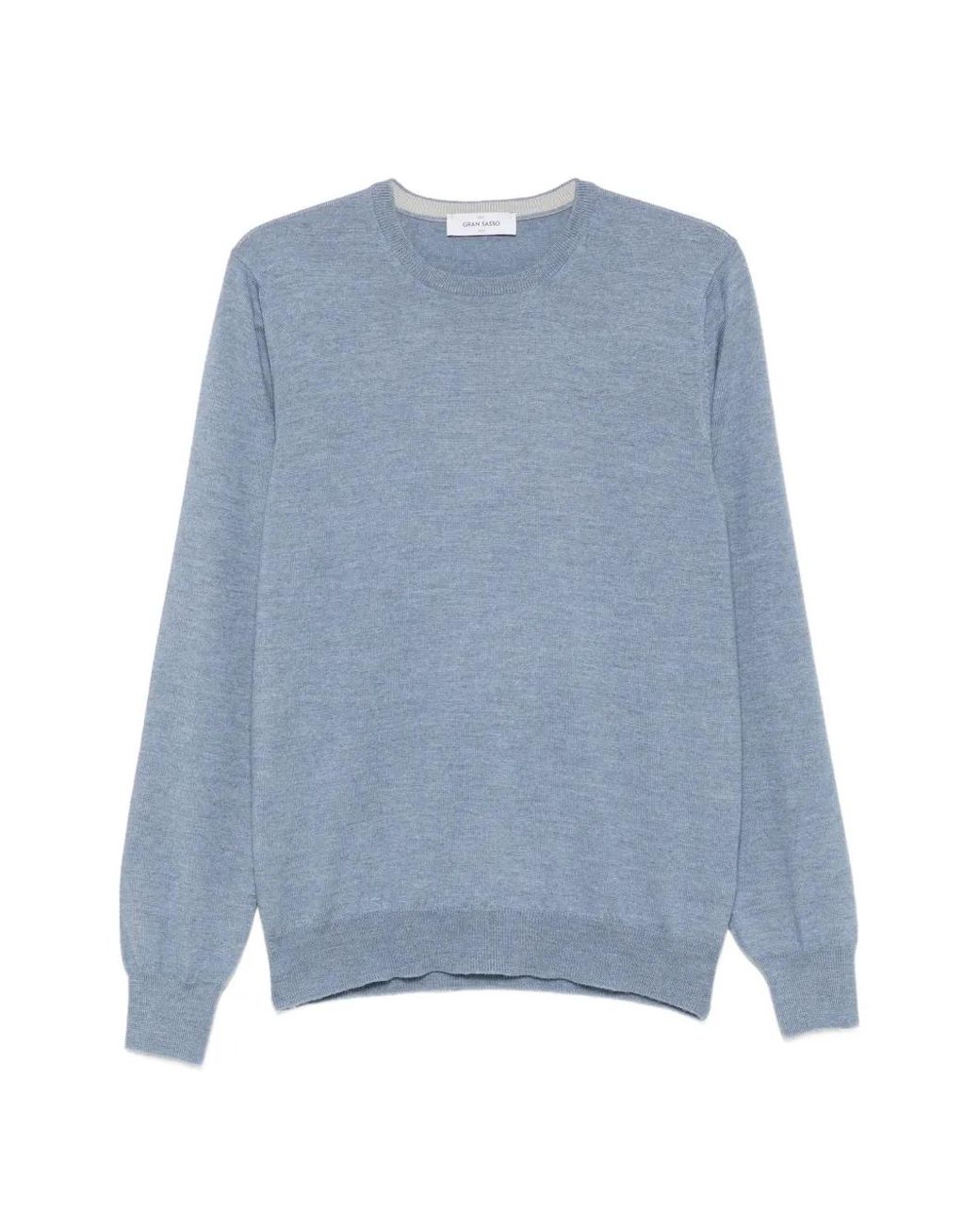 Gran Sasso Blue Crew-Neck Long-Sleeve Sweater for men