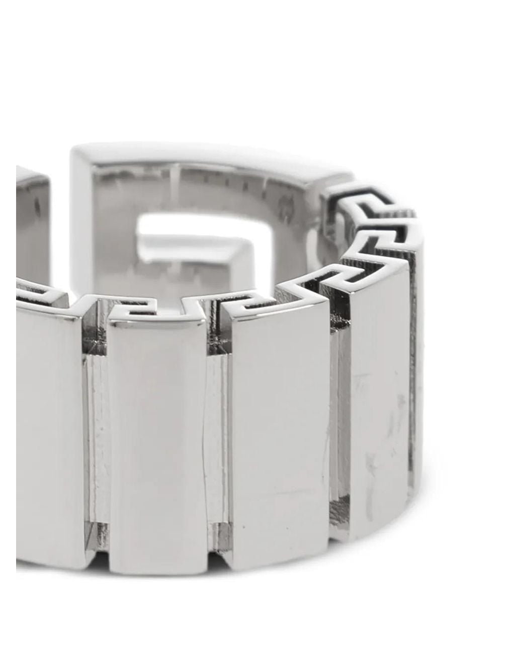 Versace White Greca Ring