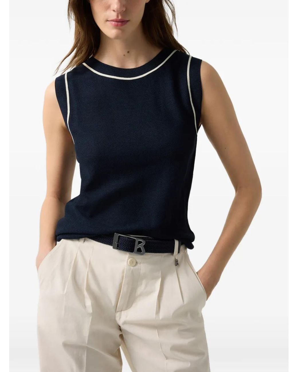 Bogner Blue Phia Knitted Tank Top