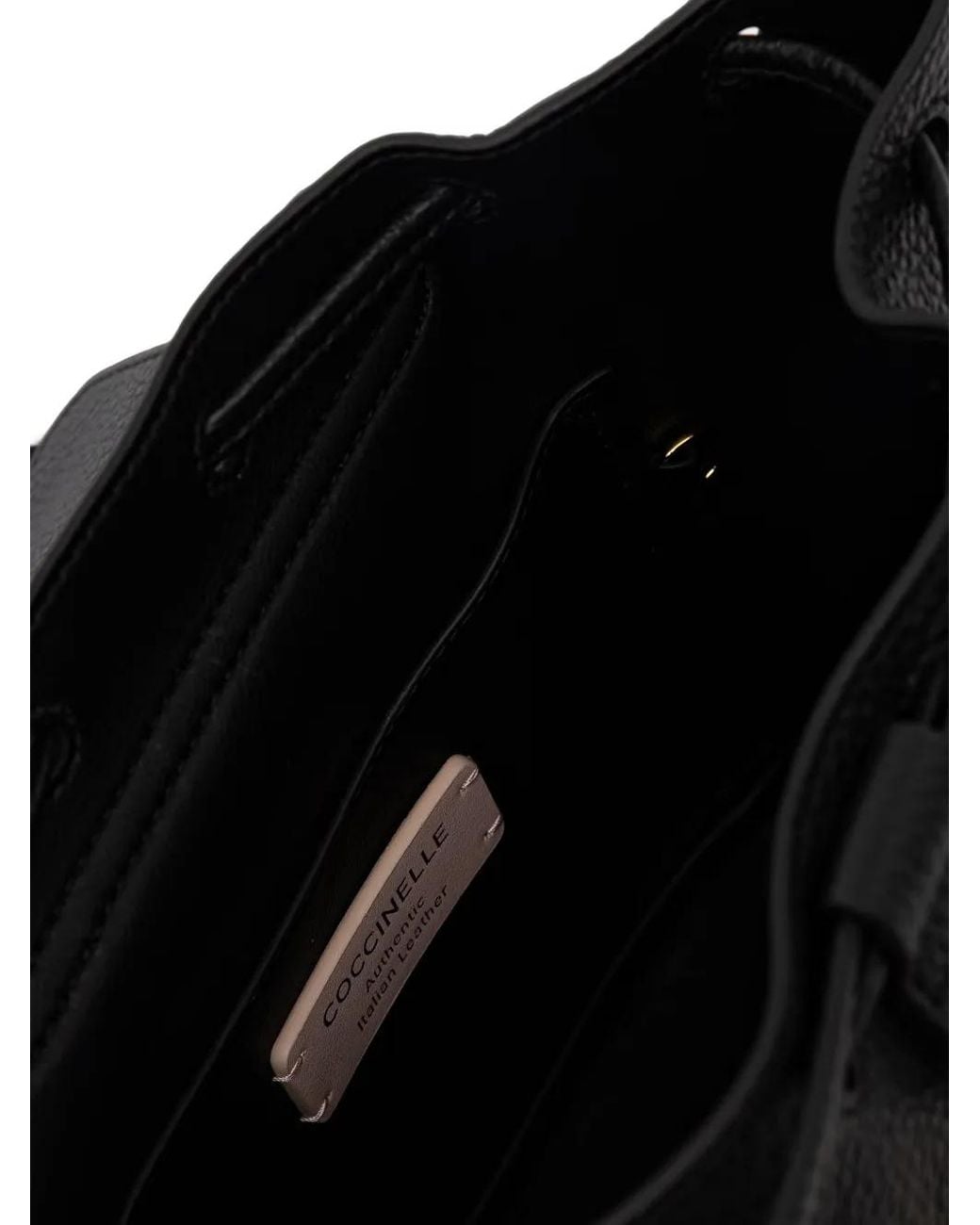 Coccinelle Black Small C-Me Lock Grained Leather Backpack