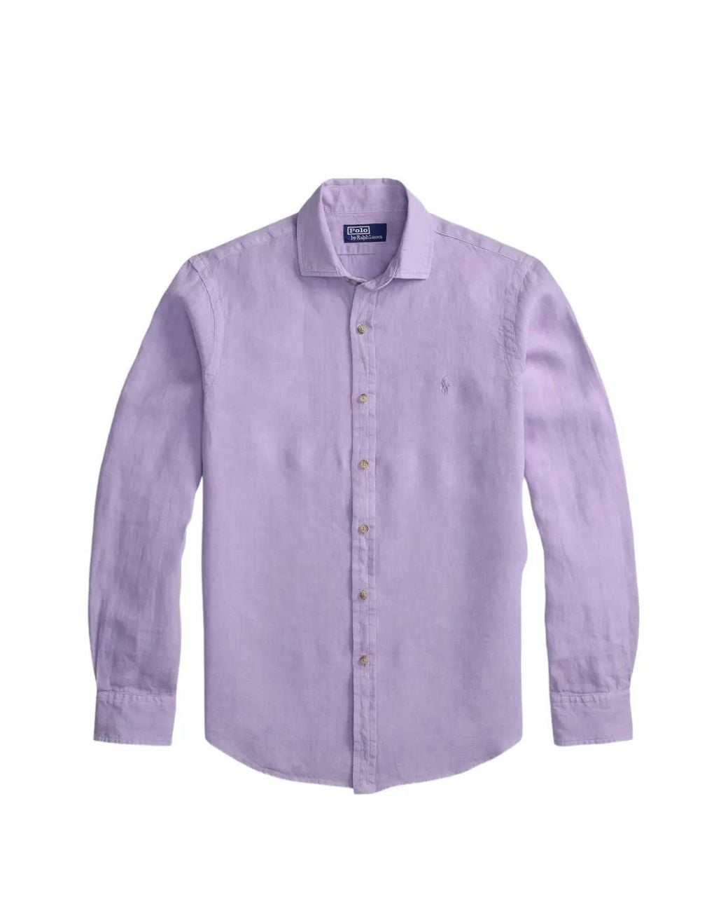 Polo Ralph Lauren Purple Custom Fit Pony-Embroidered Linen Shirt for men